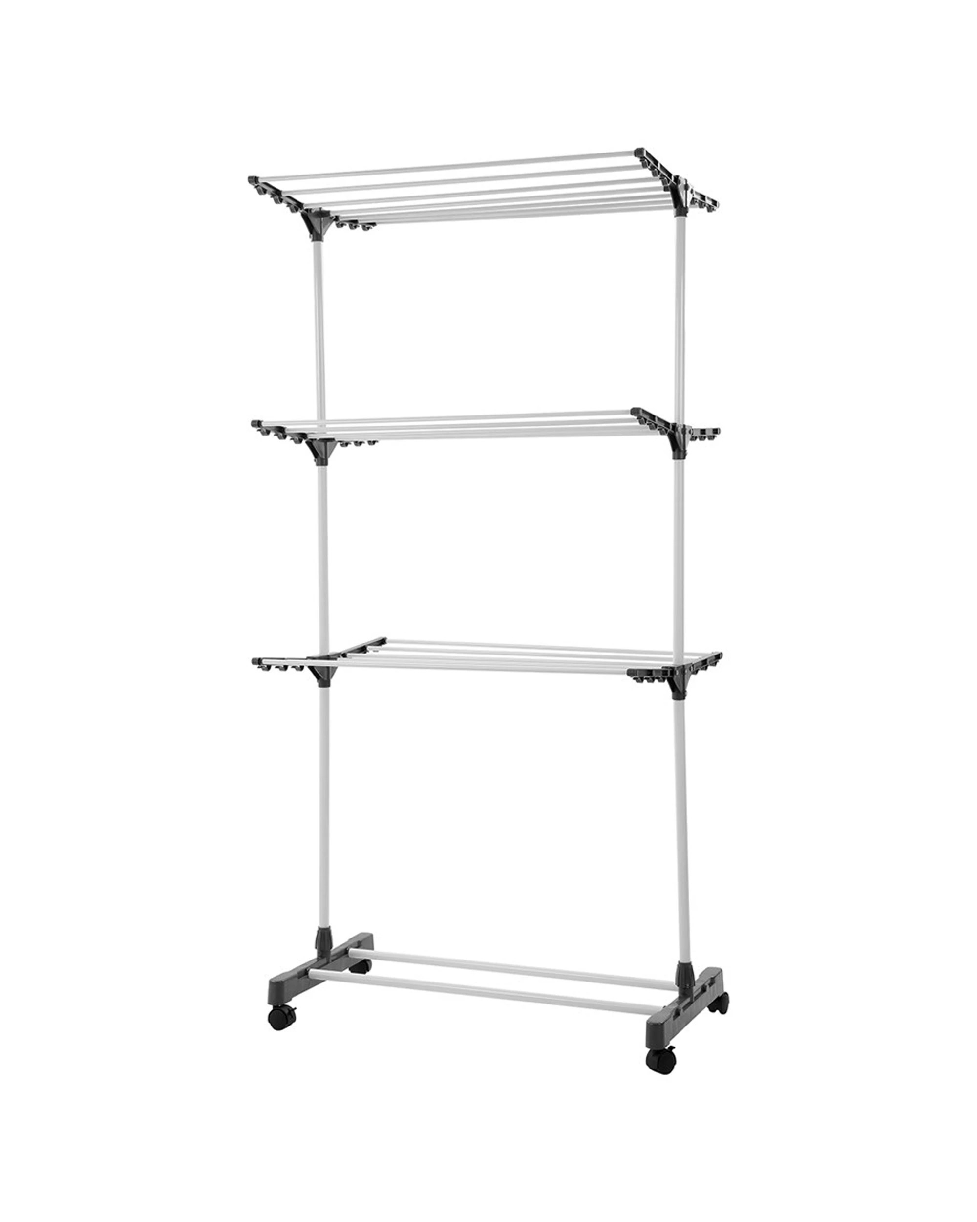 1 Boxsweden 80x60x165cm 3 Tier Clothes Dryer Rack Airer/horse W/ Wheels 21 Rails
 - Natural, 1 of 5