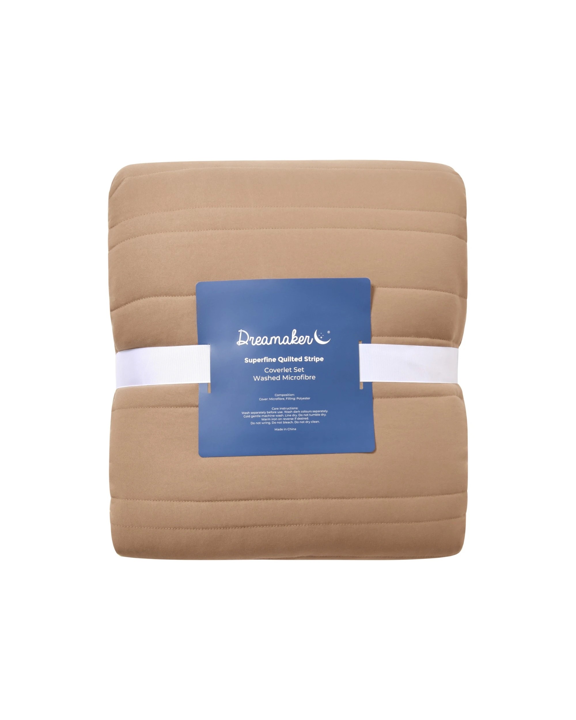 7 Dreamaker Superfine Washed Microfibre Stripe Quilted Coverlet Set - Super King Bed - Rust, 7 of 7