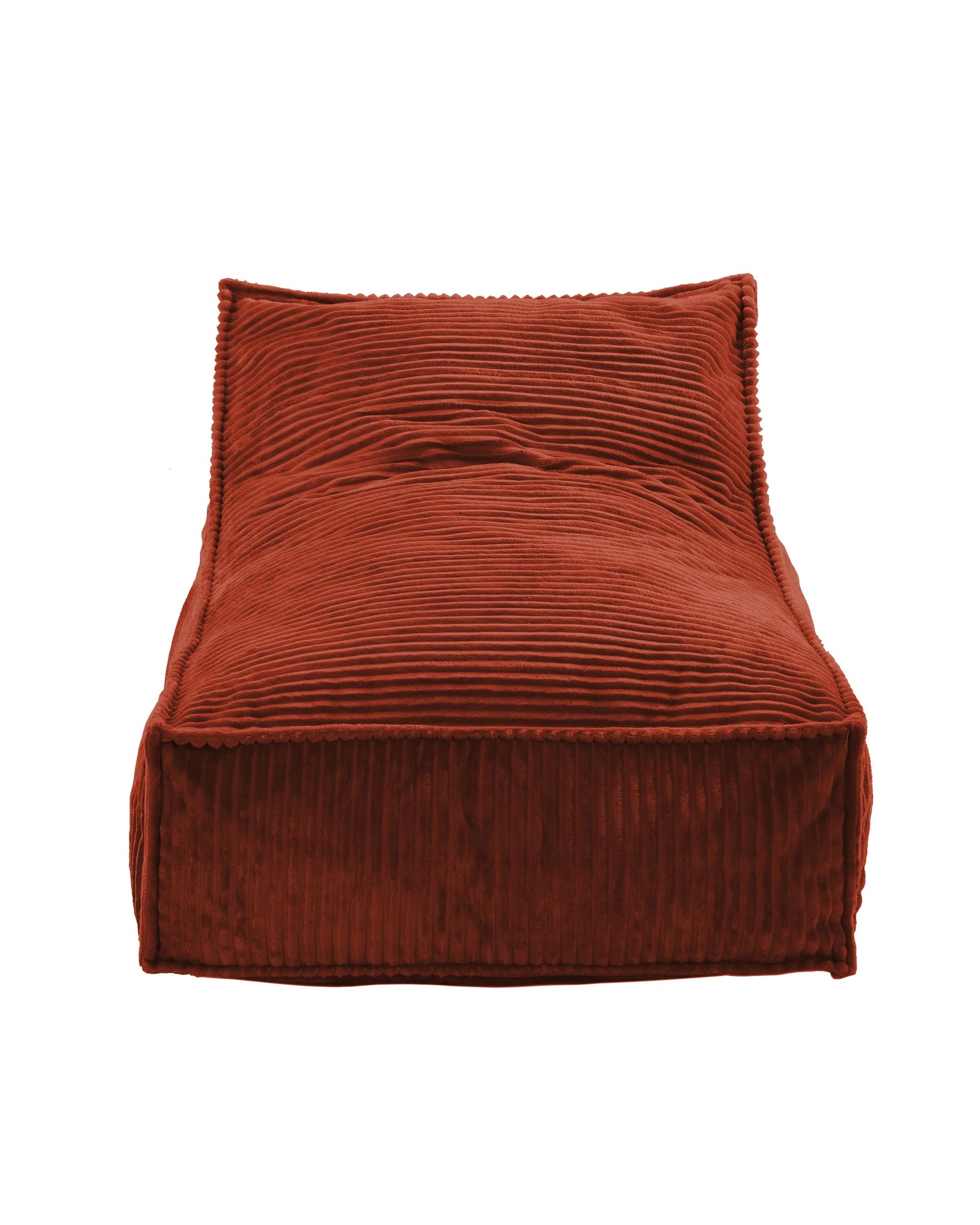 3 Cadence & Co. Wilde Ribbed Luxe Fleece Bean Bag Lounge Cover - Rust Red, 3 of 7