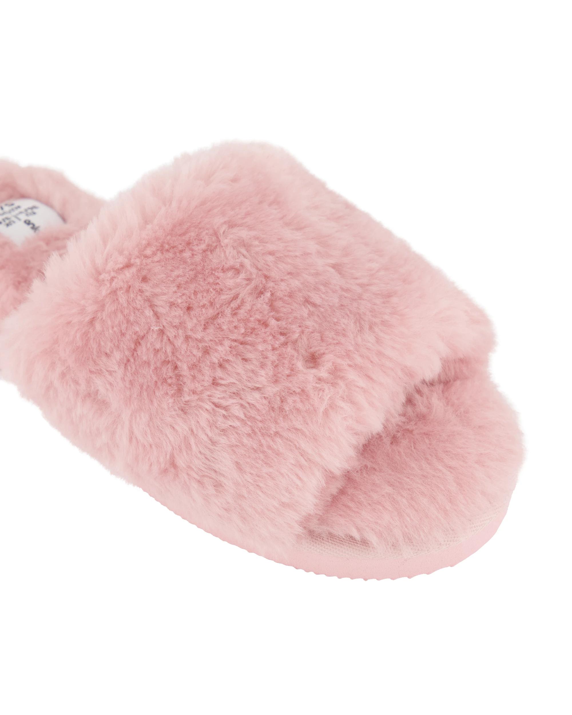 3 EVA Outsole Furry Slides Silvr Pink, 3 of 3