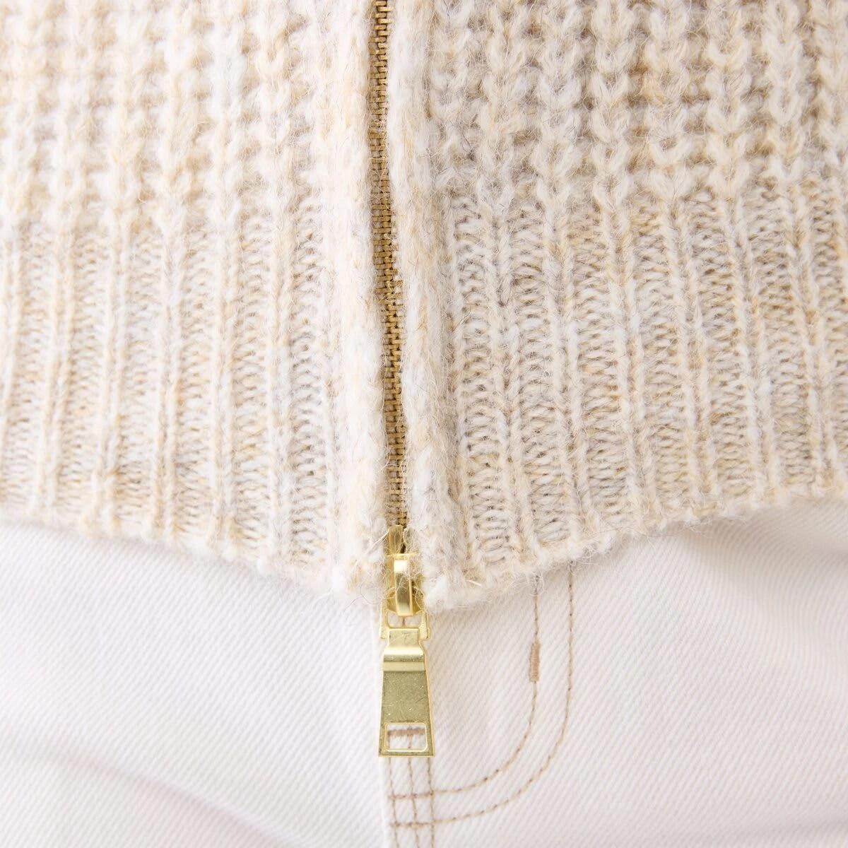 9 Fisherman Rib Knit Bomber Bge Otml, 9 of 9
