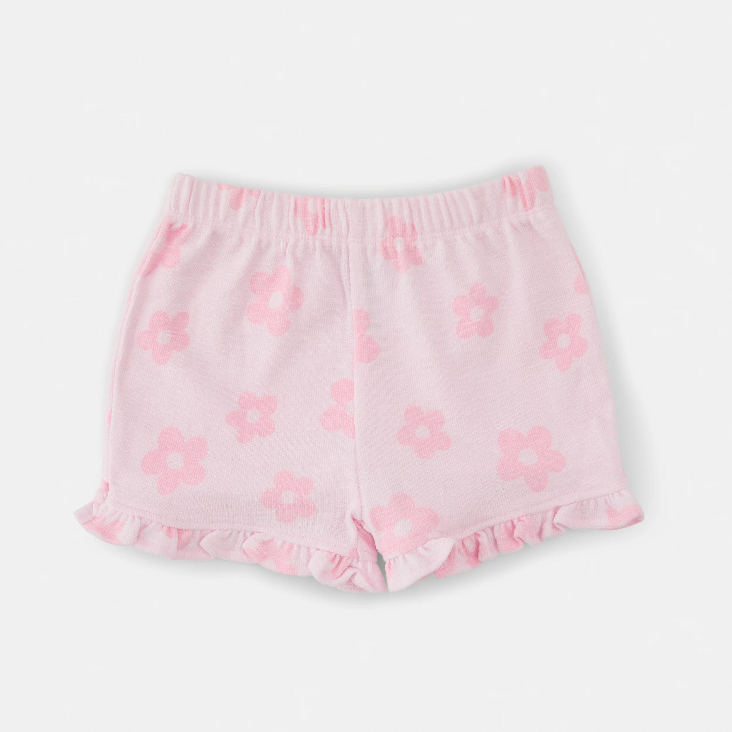 4 Short Sleeve Frill Slub Set PINK FLORAL, 4 of 6