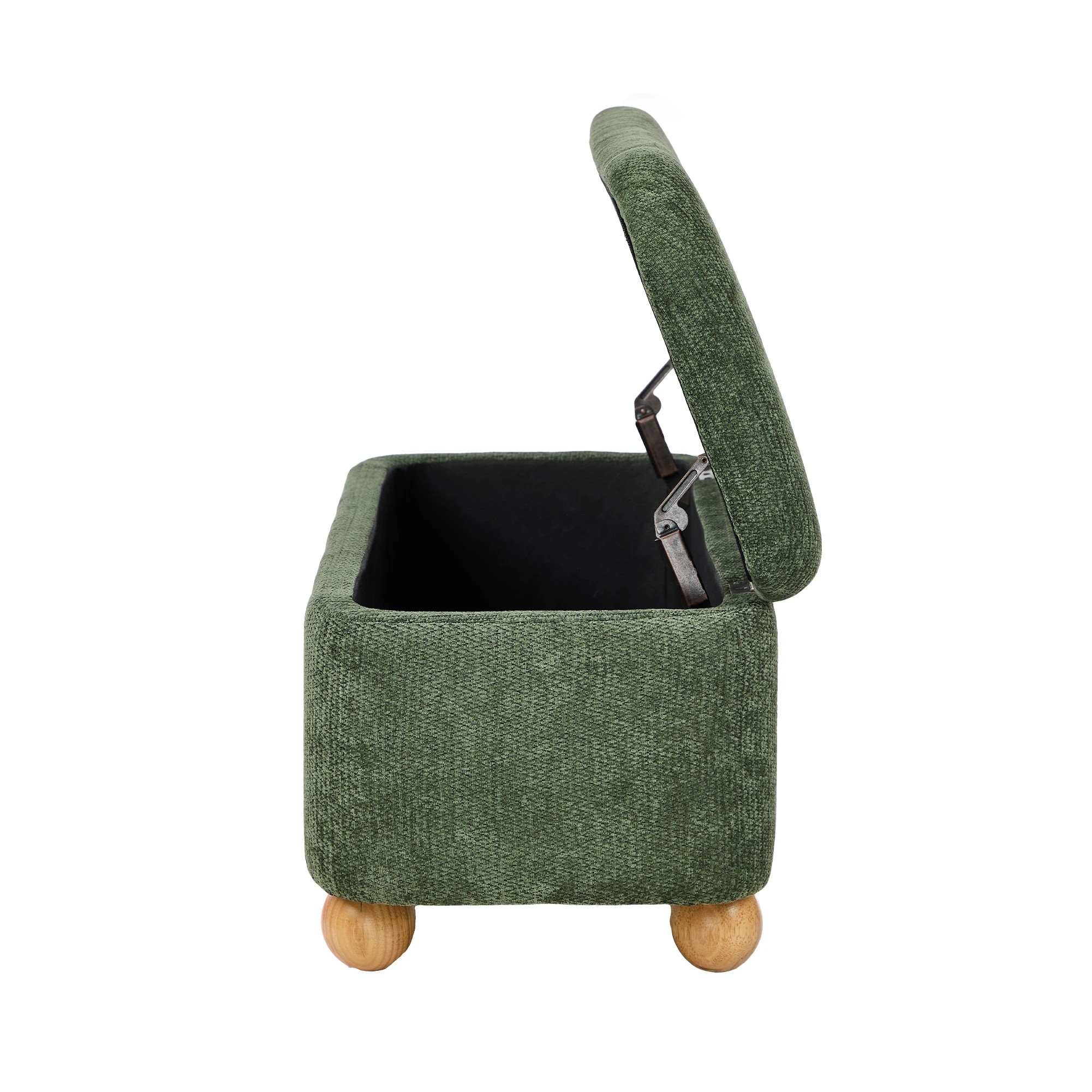 5 Oikiture Storage Ottoman Couch Bench Ball Feet Chenille - Green, 5 of 7