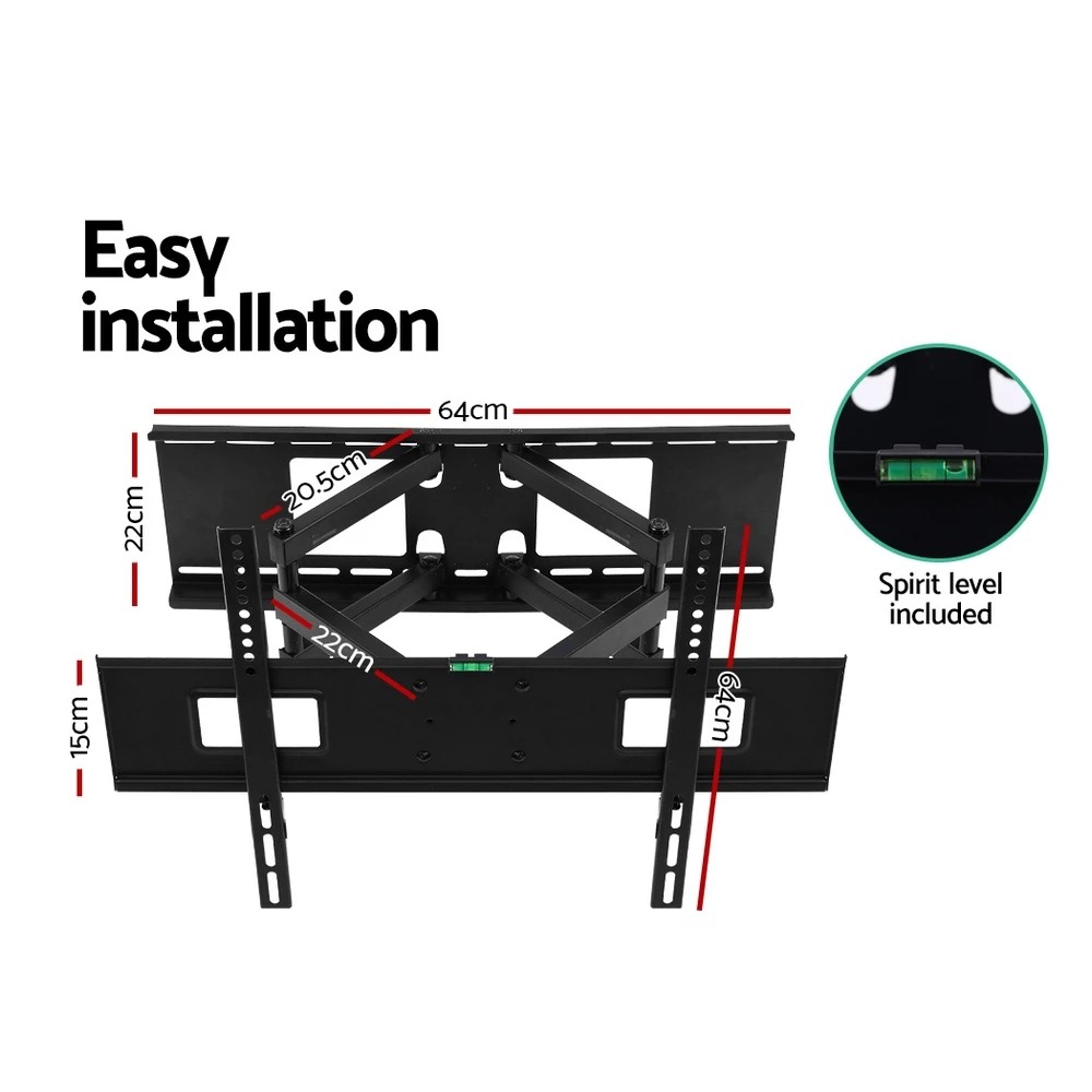 2 Artiss TV Wall Mount Bracket for 32"-70" LED LCD Full Motion Dual Strong Arms - Black, 2 of 6