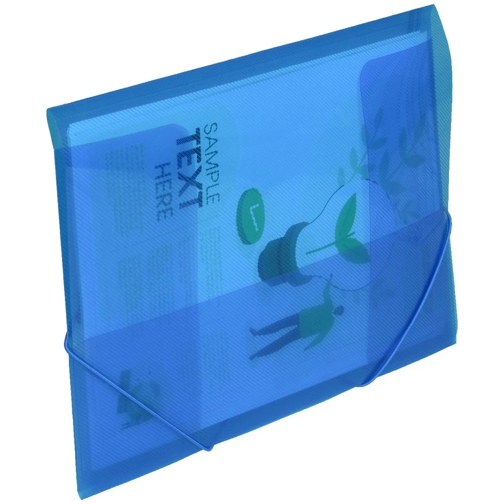 3 J.Burrows A4 Elastic Document Wallet Blue, 3 of 3