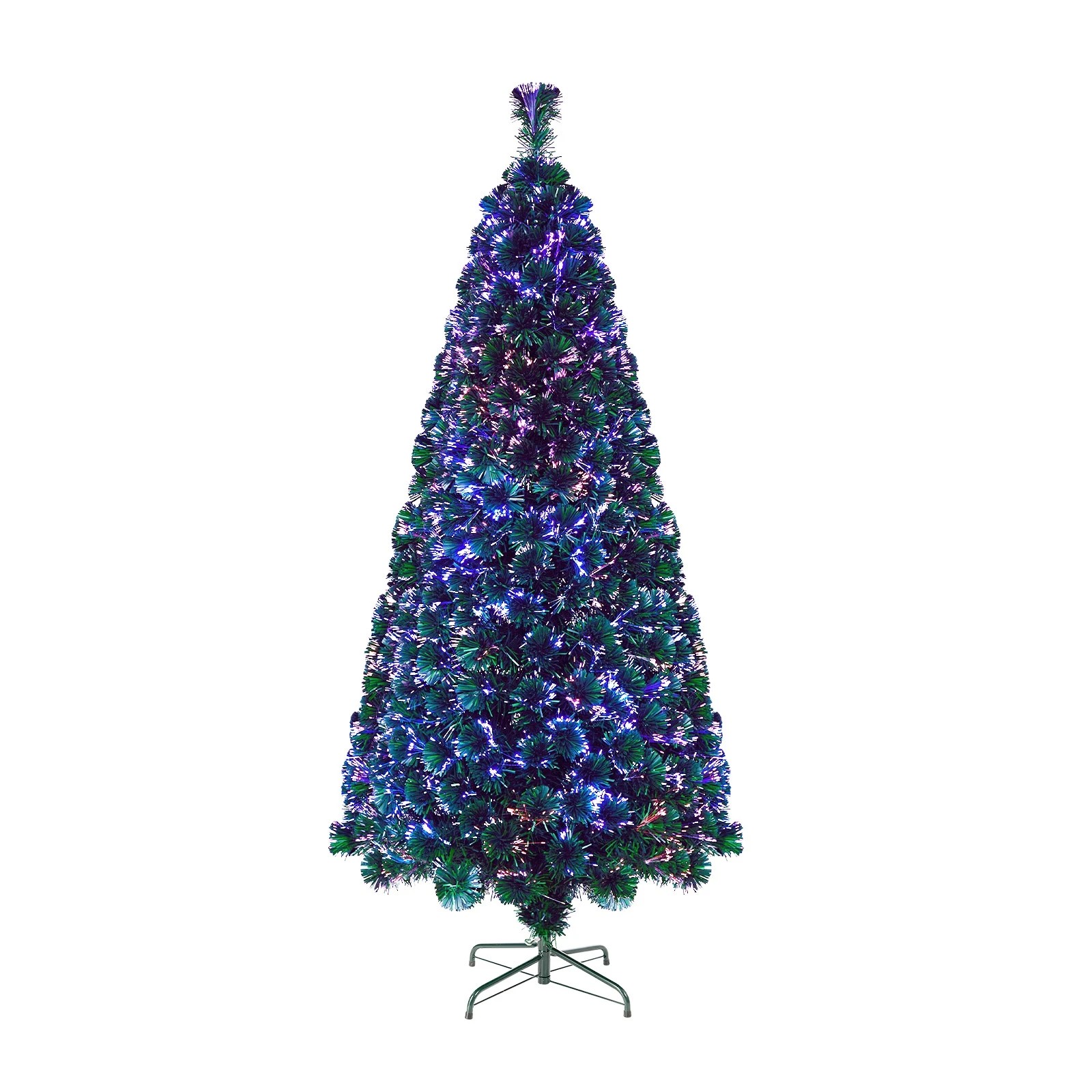 1 Tinseltown Christmas Tree Fibre Optic 6FT 1.8M Xmas Trees Multi-Colour Lights - Green, 1 of 5