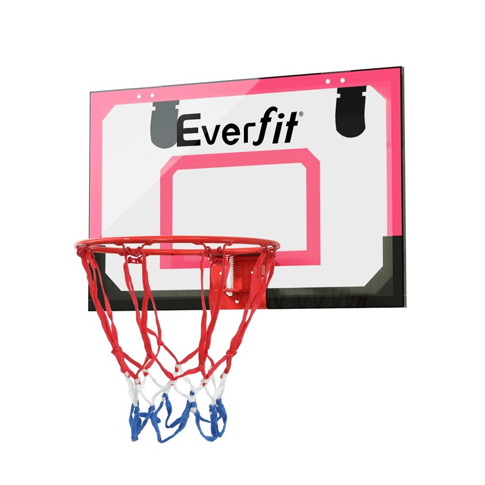 1 Everfit 23" Mini Basketball Hoop Backboard Door Wall Mounted Sports Kids - Red, 1 of 7