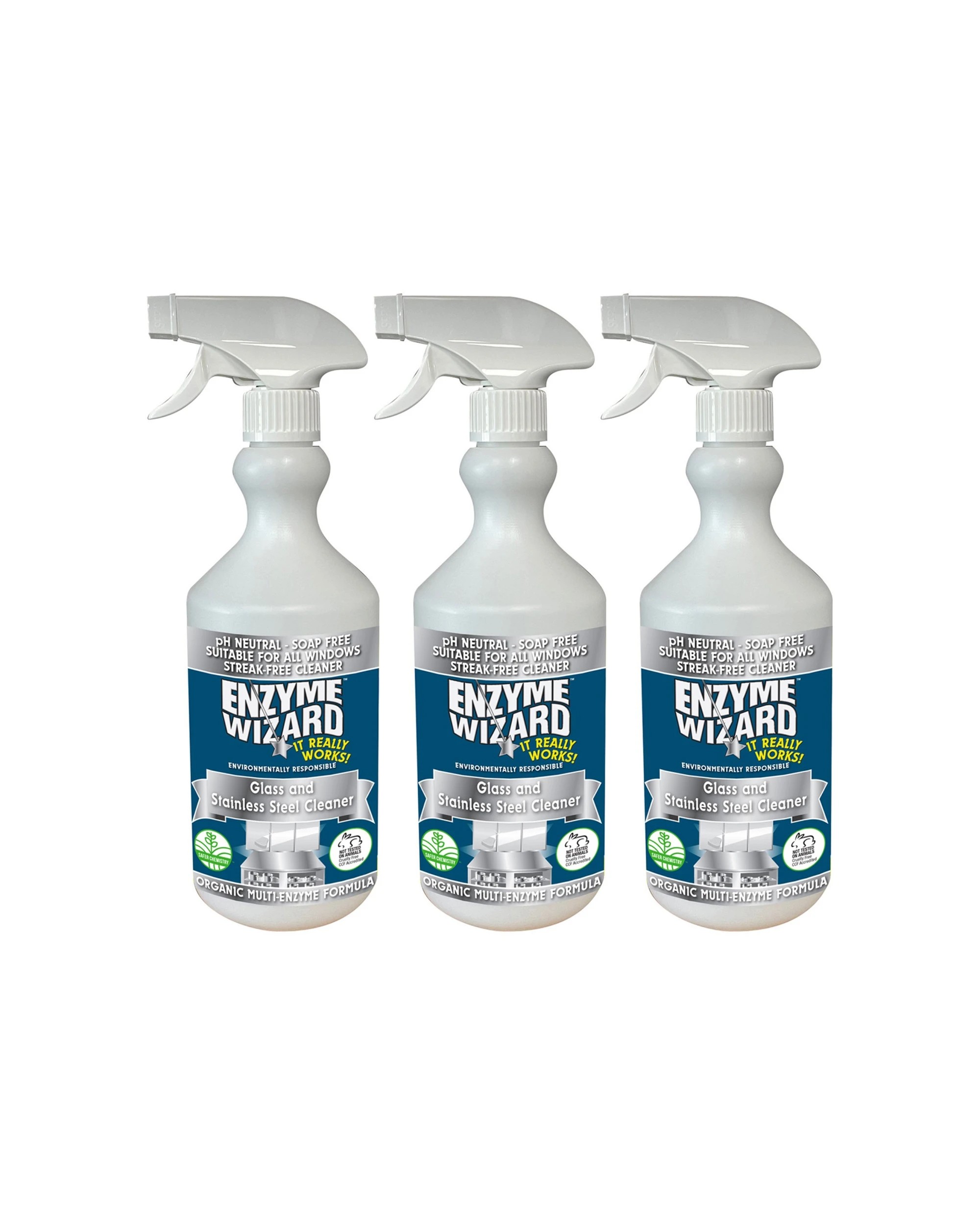 1 Enzyme Wizard Glass And Stainless Steel Cleaner 750ml 3PK - Clear, 1 of 1