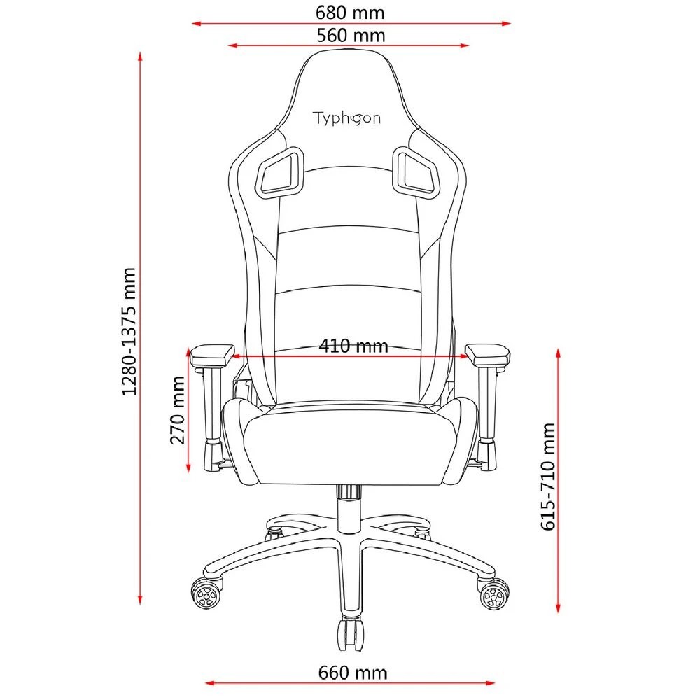 10 Typhoon Viper High-Back Racing Gaming Chair Ergonomic Chairs and Desk Chairs, 10 of 10