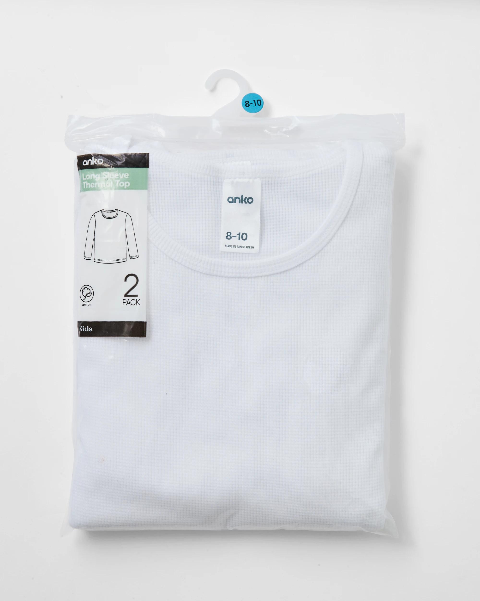 4 2 Pack Long Sleeve Thermal Top White, 4 of 4