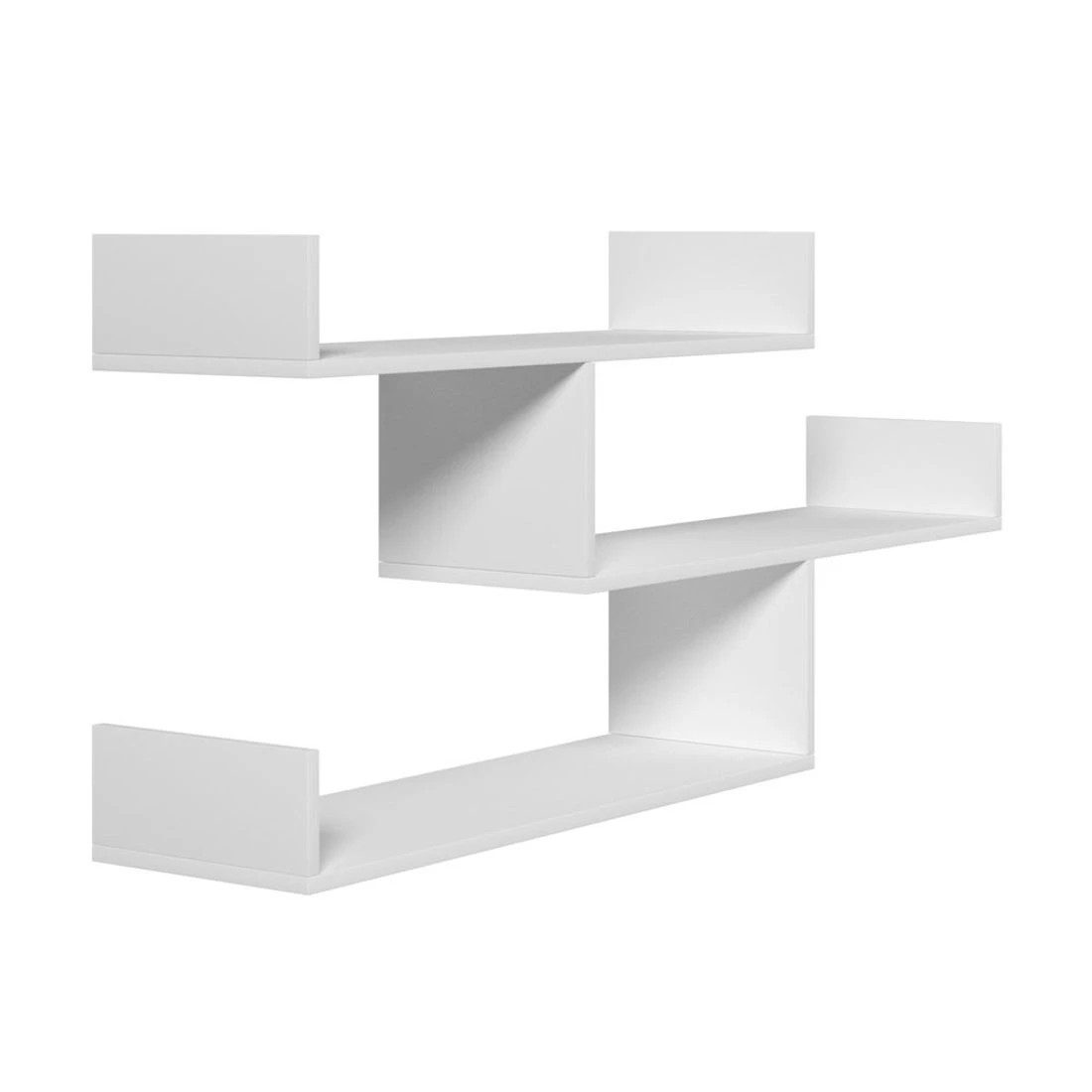 3 Artiss Floating Wall Shelf 3 Tier - White, 3 of 7