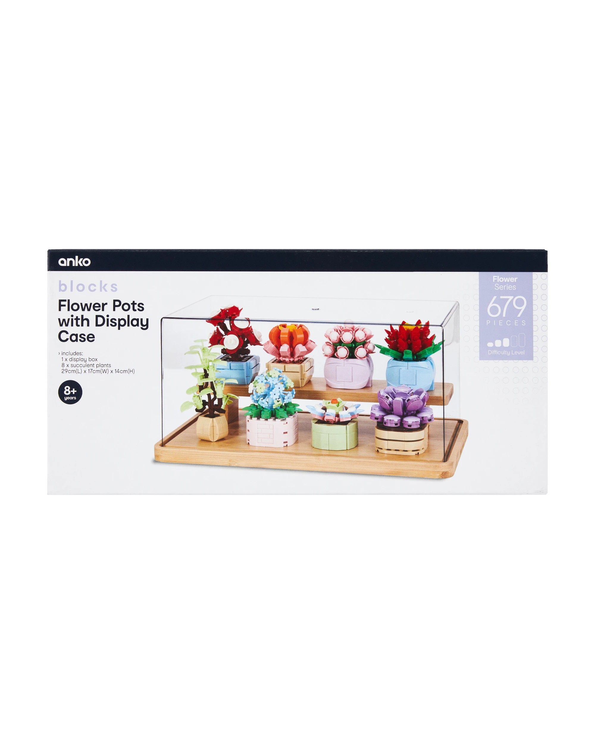 1 679 Piece Blocks Flower Series: Flower Pots with Display Case, 1 of 6