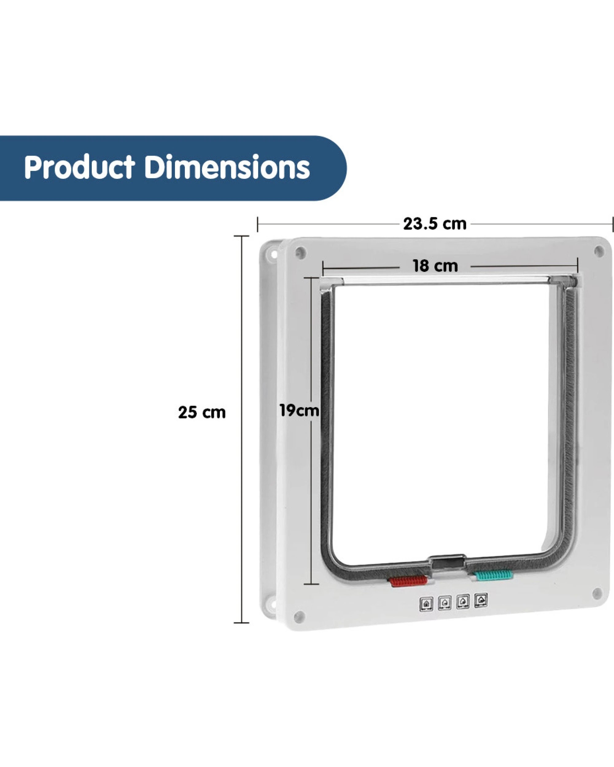 6 Four Way Pet Door - White, 6 of 7