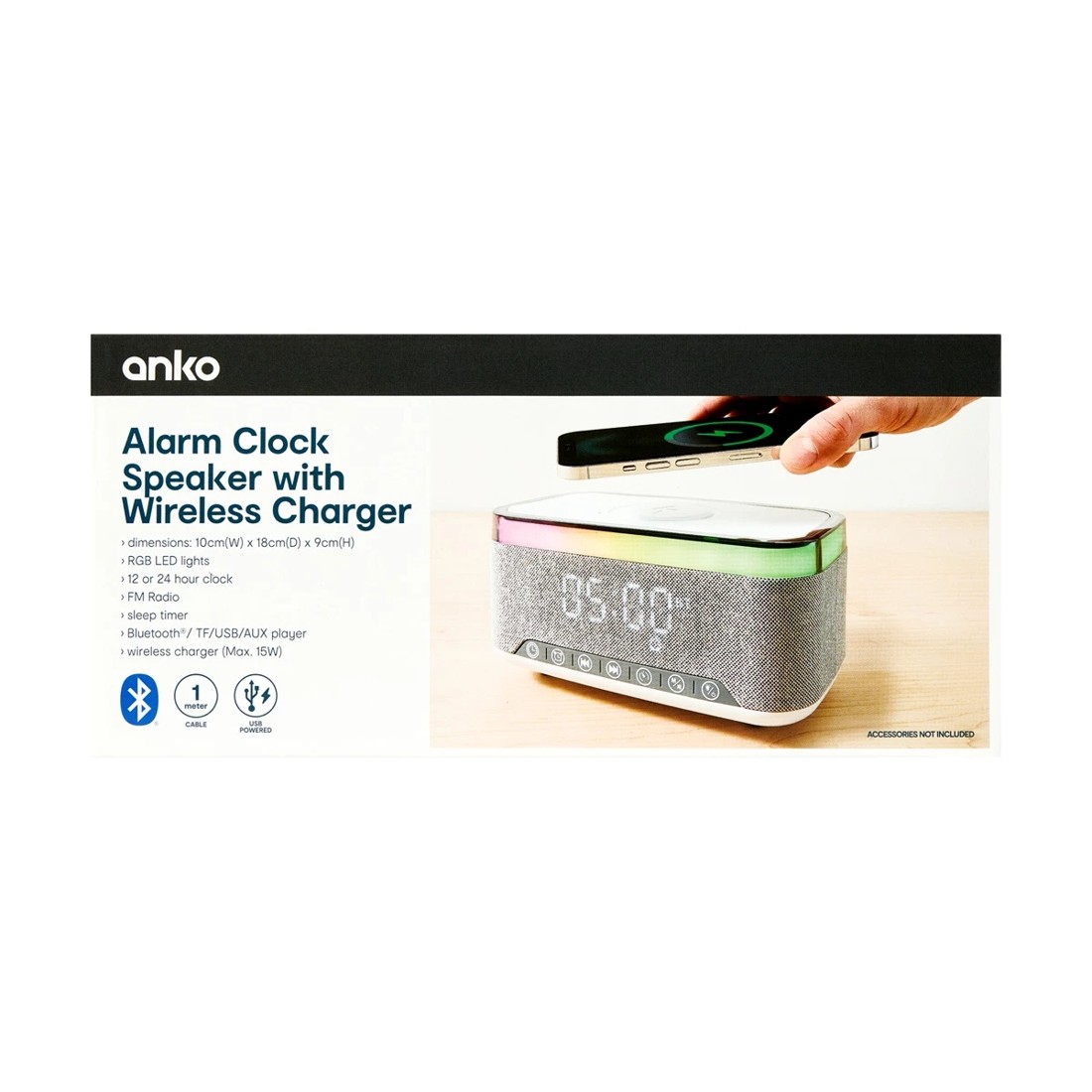 10 Music Alarm Clock with Wireless Charger, 10 of 10