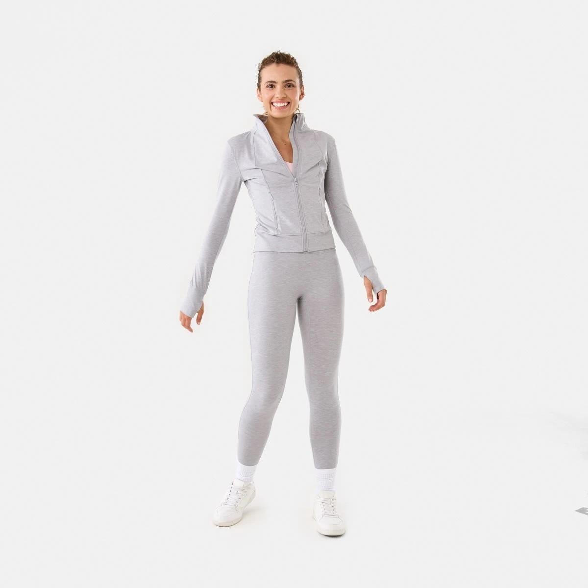 4 Active Womens Soft Touch Jacket Grey Marle, 4 of 10