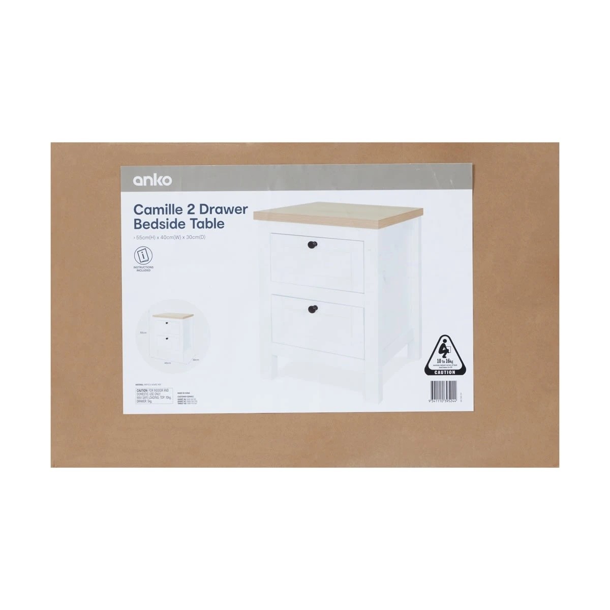 9 Camille 2 Drawer Bedside Table, 9 of 10