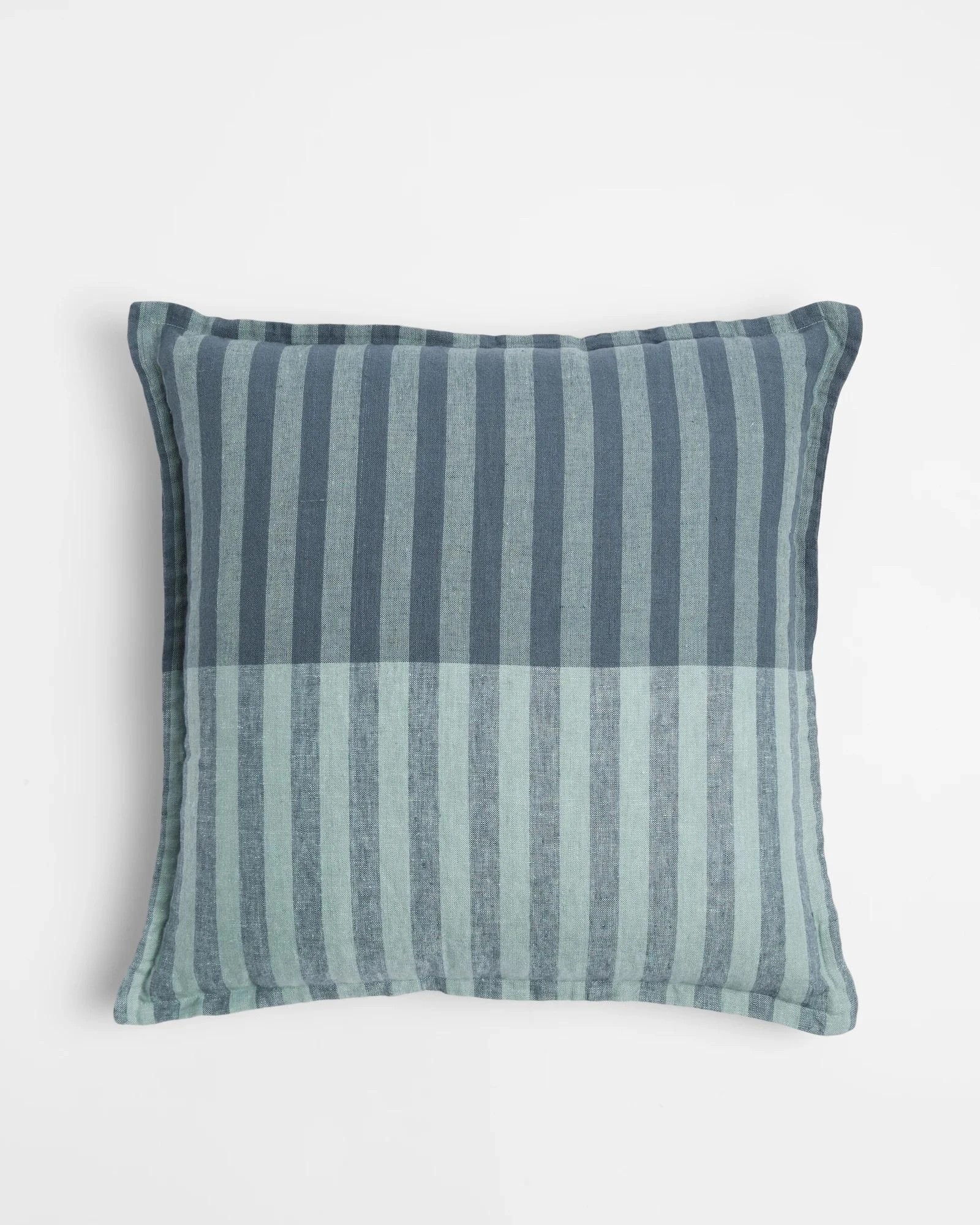 1 Target Two Tone Linen Stripe Cushion - Stormy Sea - Green, 1 of 2