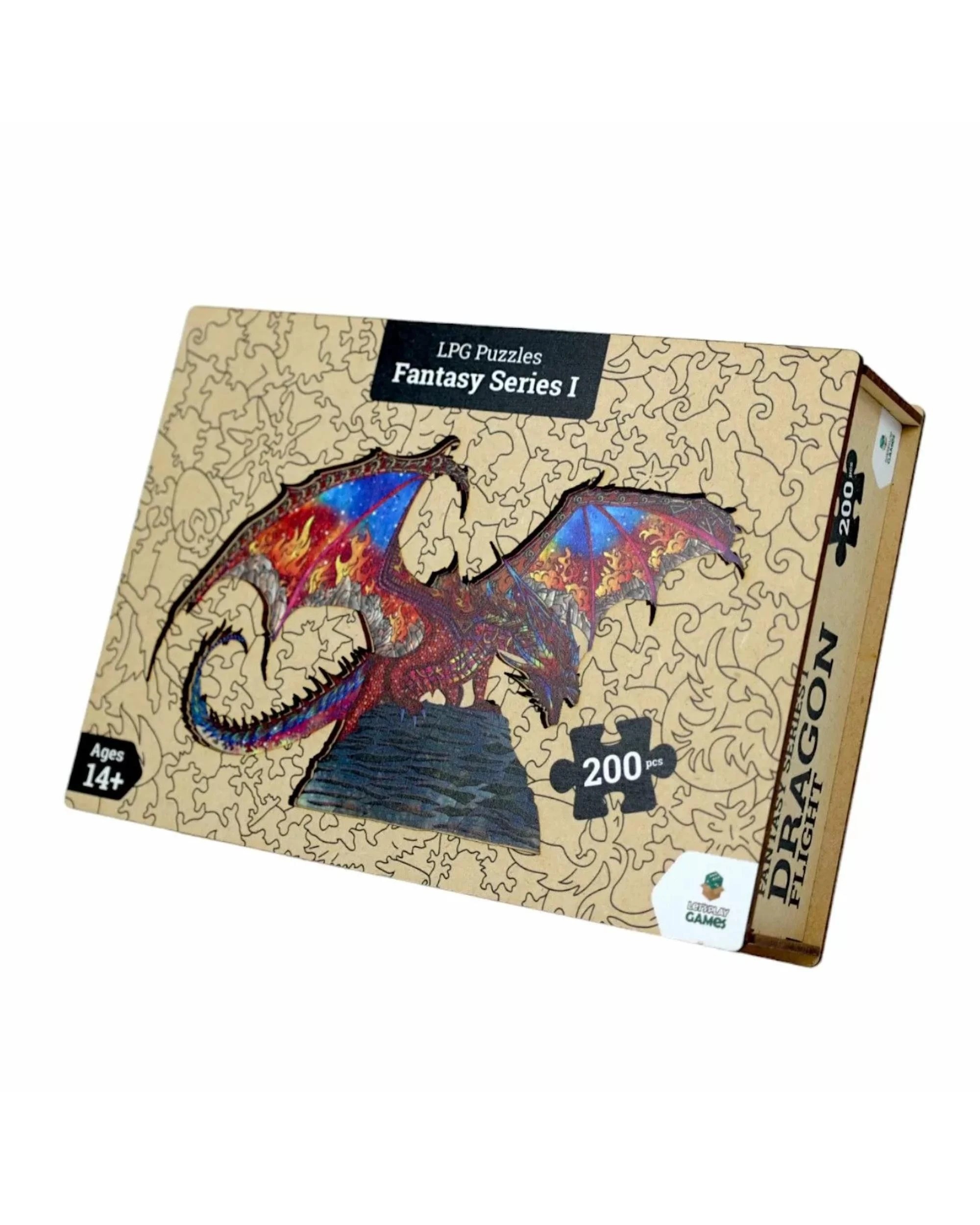 4 Let's Play Games Fantasy Series 01 Dragon Flight 200 Piece Wooden Jigsaw Puzzle, 4 of 5