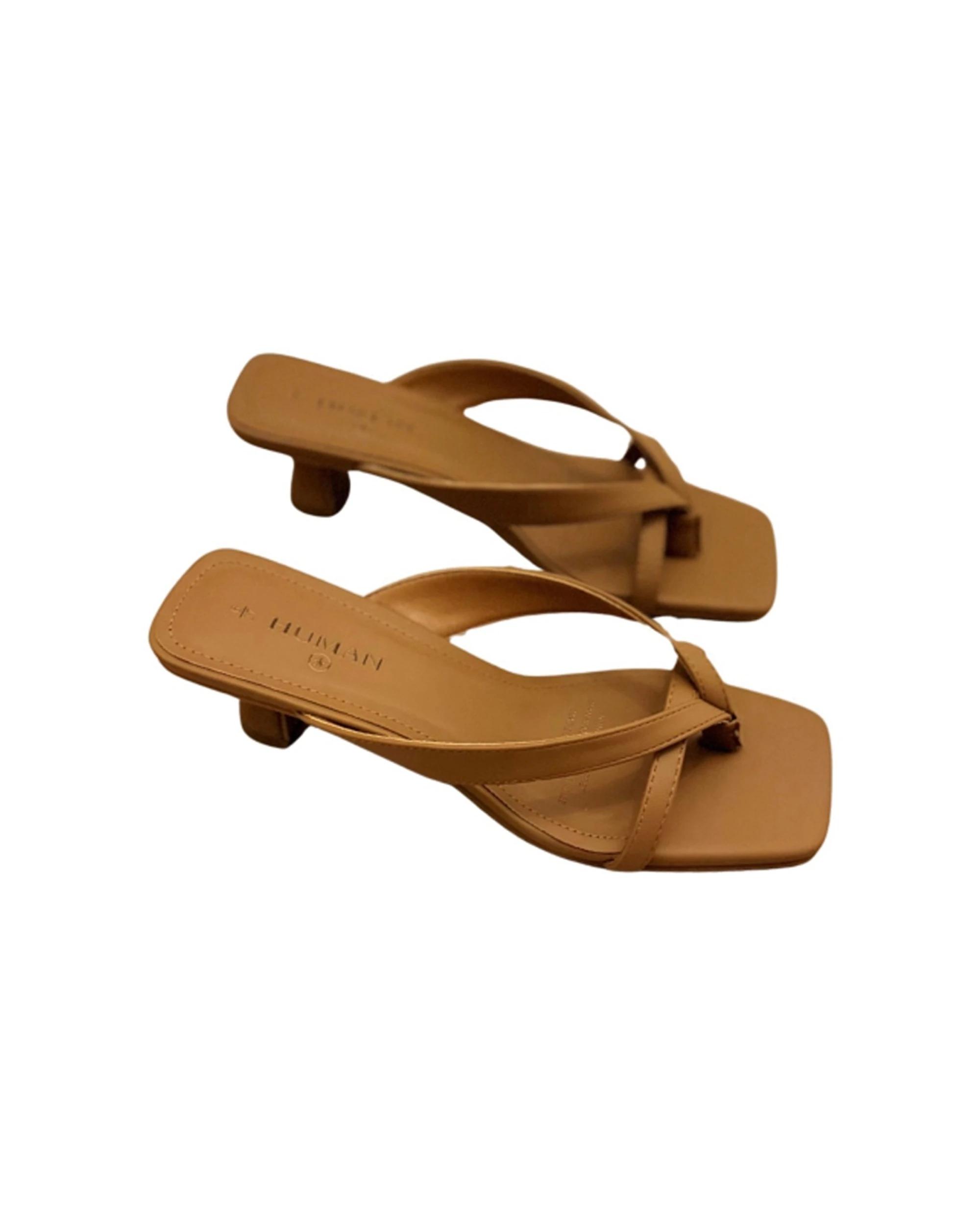 3 Human Shoes Foxx Womens Sandals Strappy Kitten Heel Open Toe Gold TAN, 3 of 3