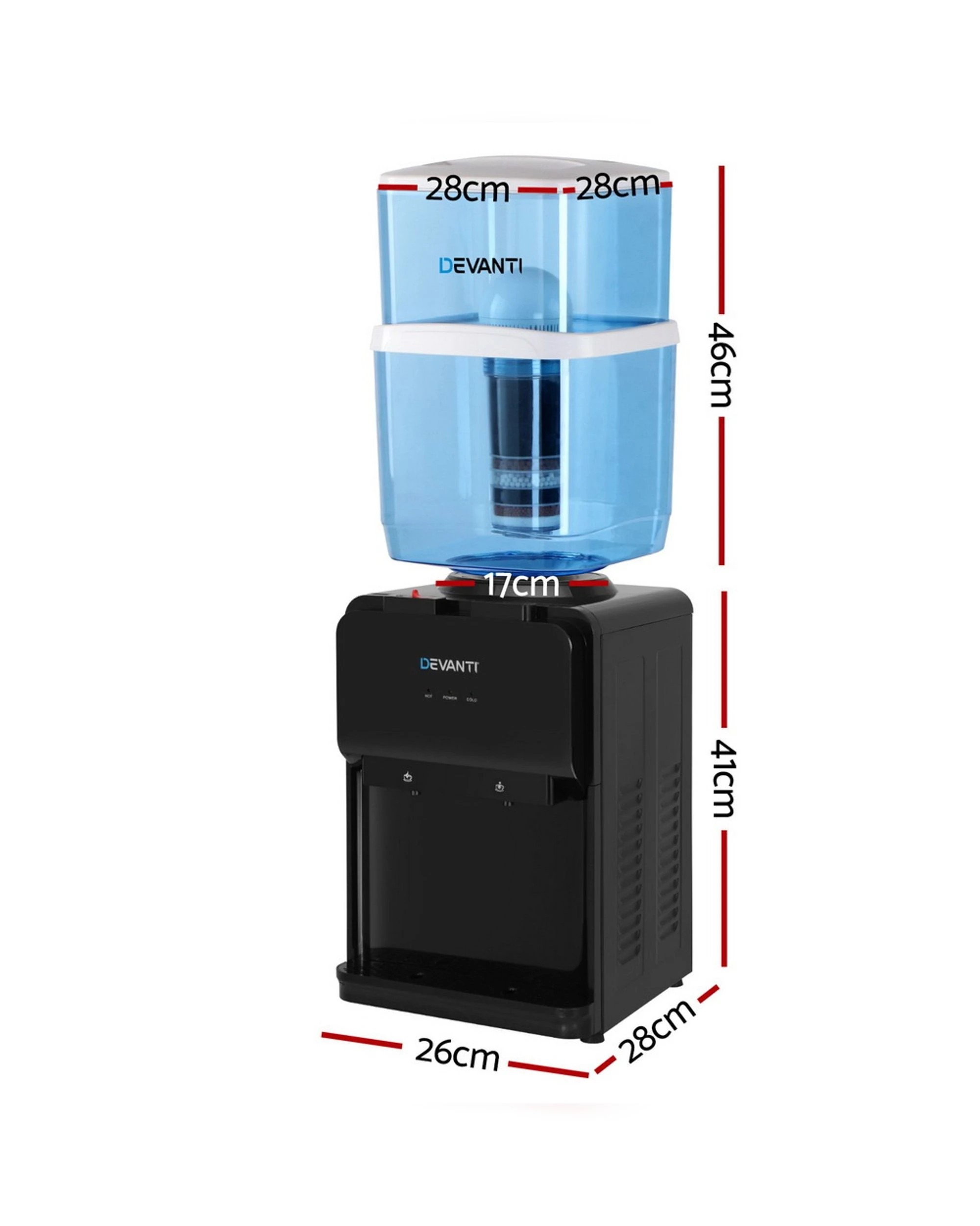 2 Devanti Water Cooler Dispenser Bench Top 22l
 - Black, 2 of 3