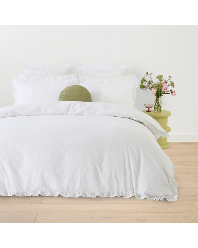 Ruffle Cotton Quilt Cover Set - Double Bed, W