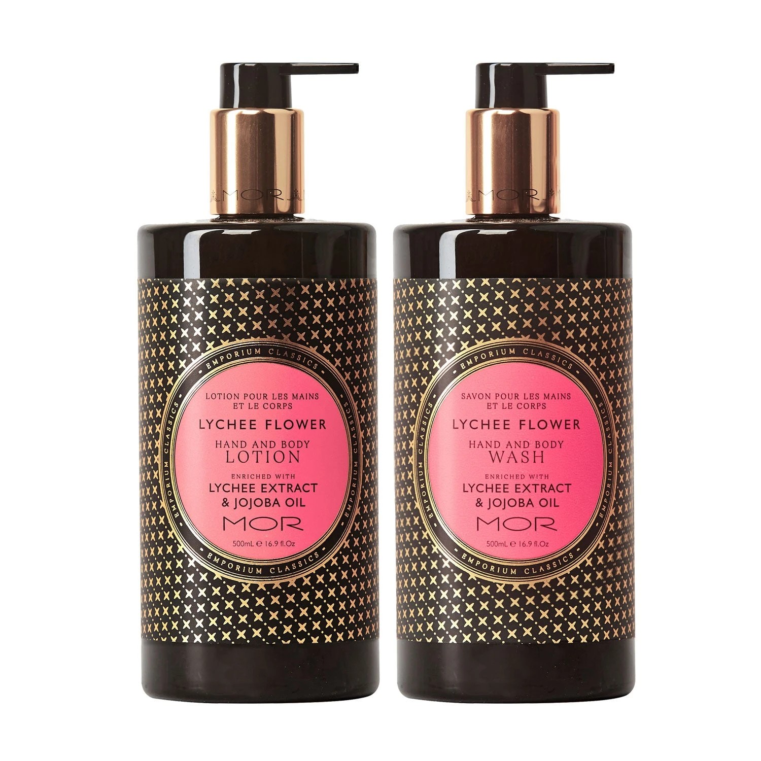 1 MOR Lychee Flower Hand & Body Wash 500ml and Hand & Body Lotion 500ml Set - Pink, 1 of 3