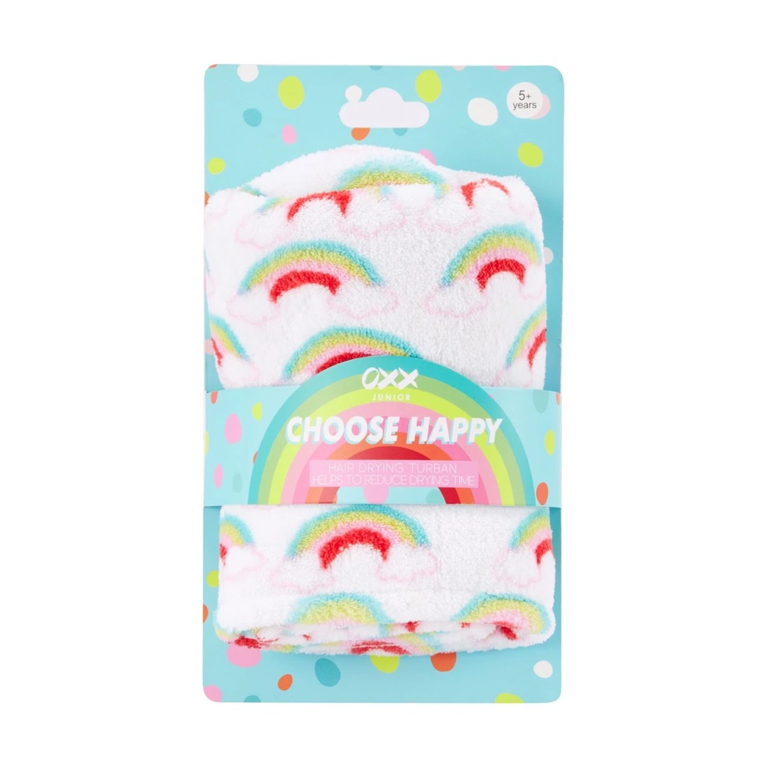 1 OXX Junior Choose Happy Hair Drying Turban - Rainbow, 1 of 7