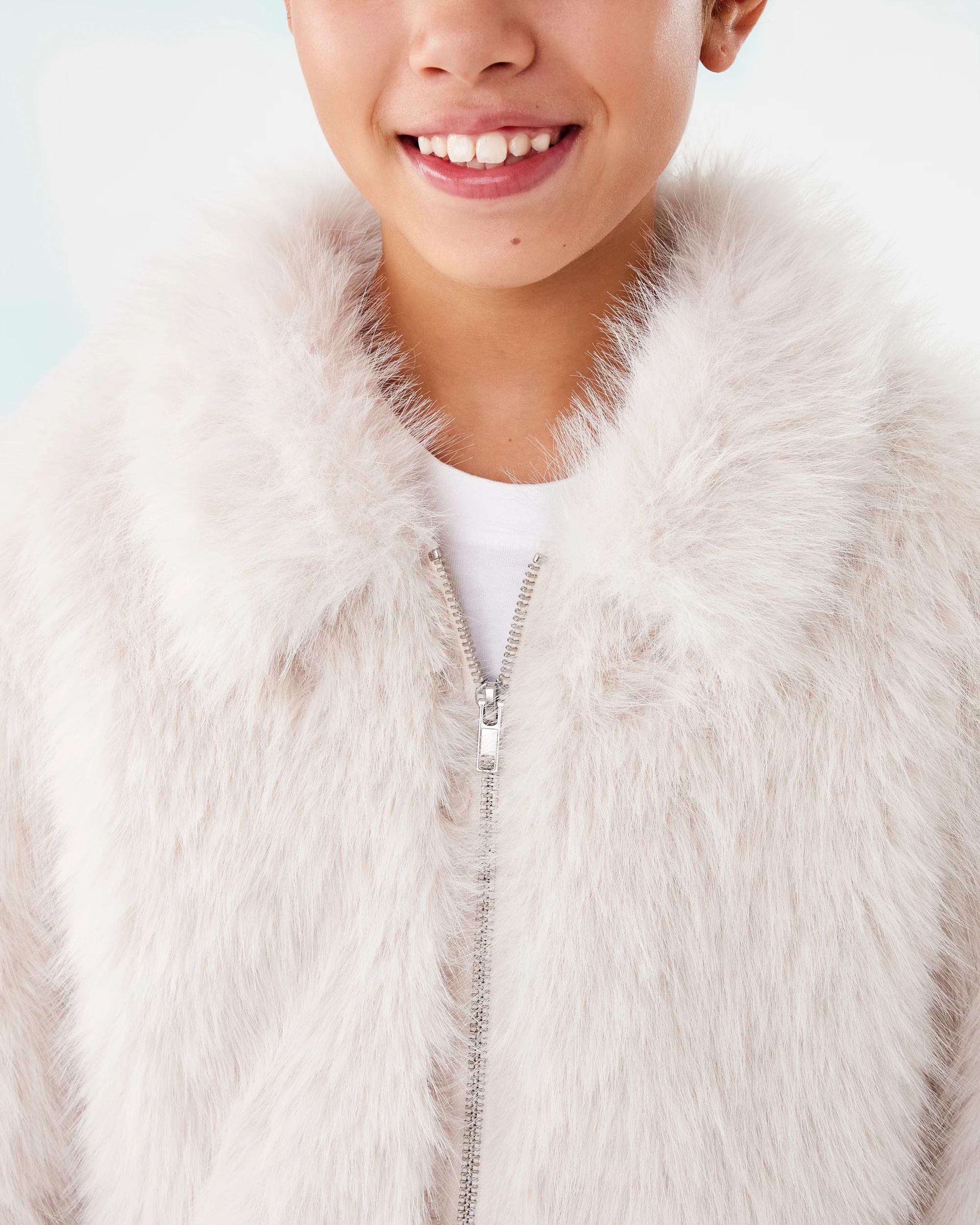 5 Faux Fur Jacket Ecru, 5 of 8