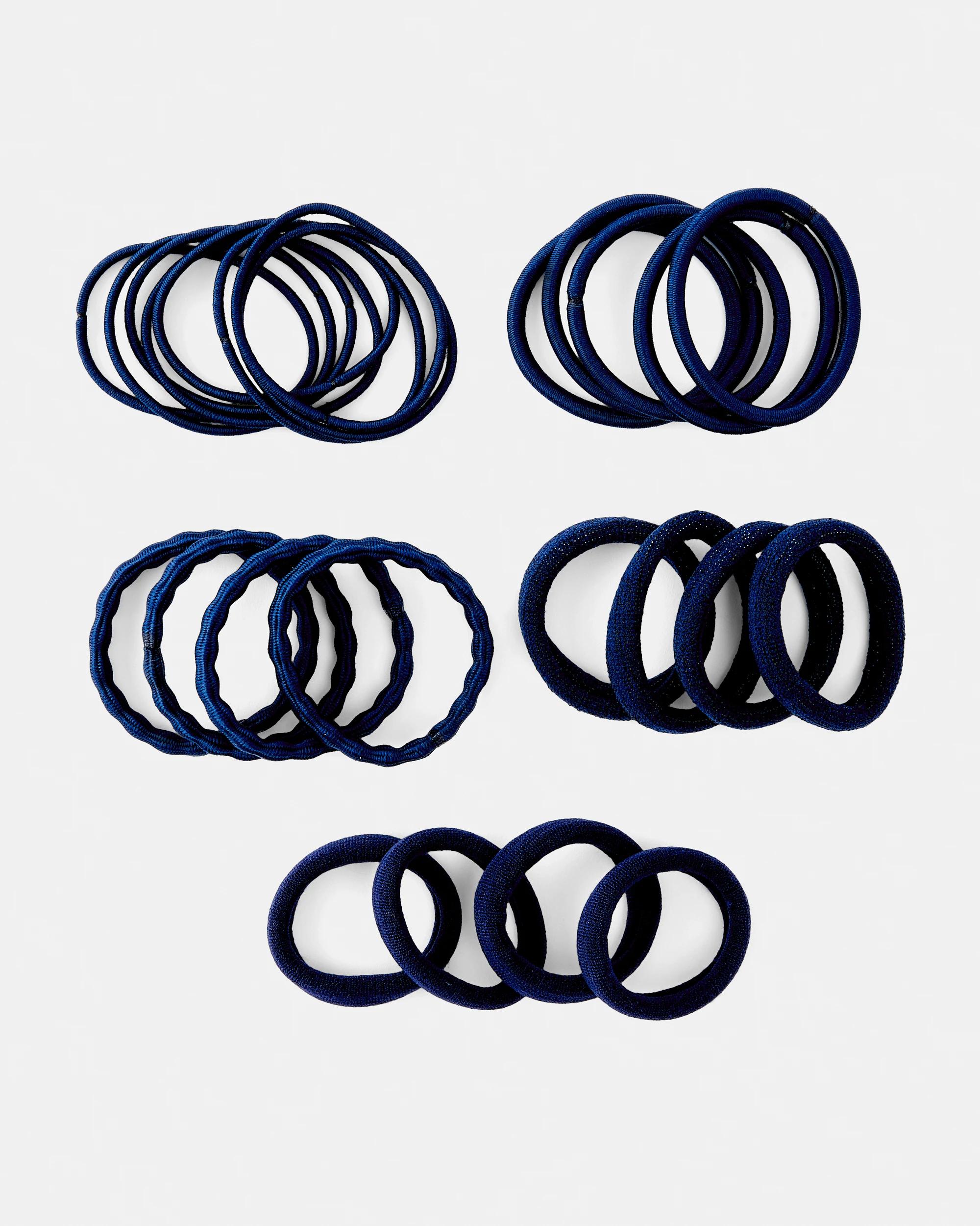 1 25 Pack Mixed Hair Elastics Nvy Sphire, 1 of 3