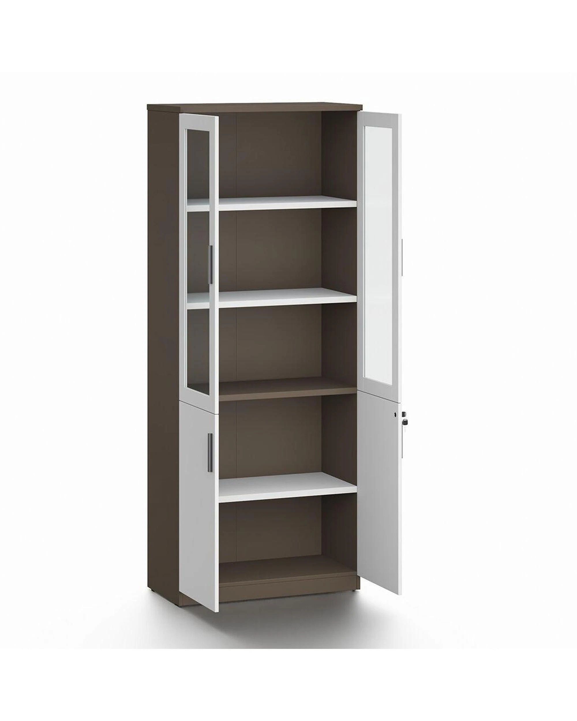 4 Esma  Storage Cabinet Filing Bookcases Unit with  Glass Doors & Lockable Base, 4 of 9