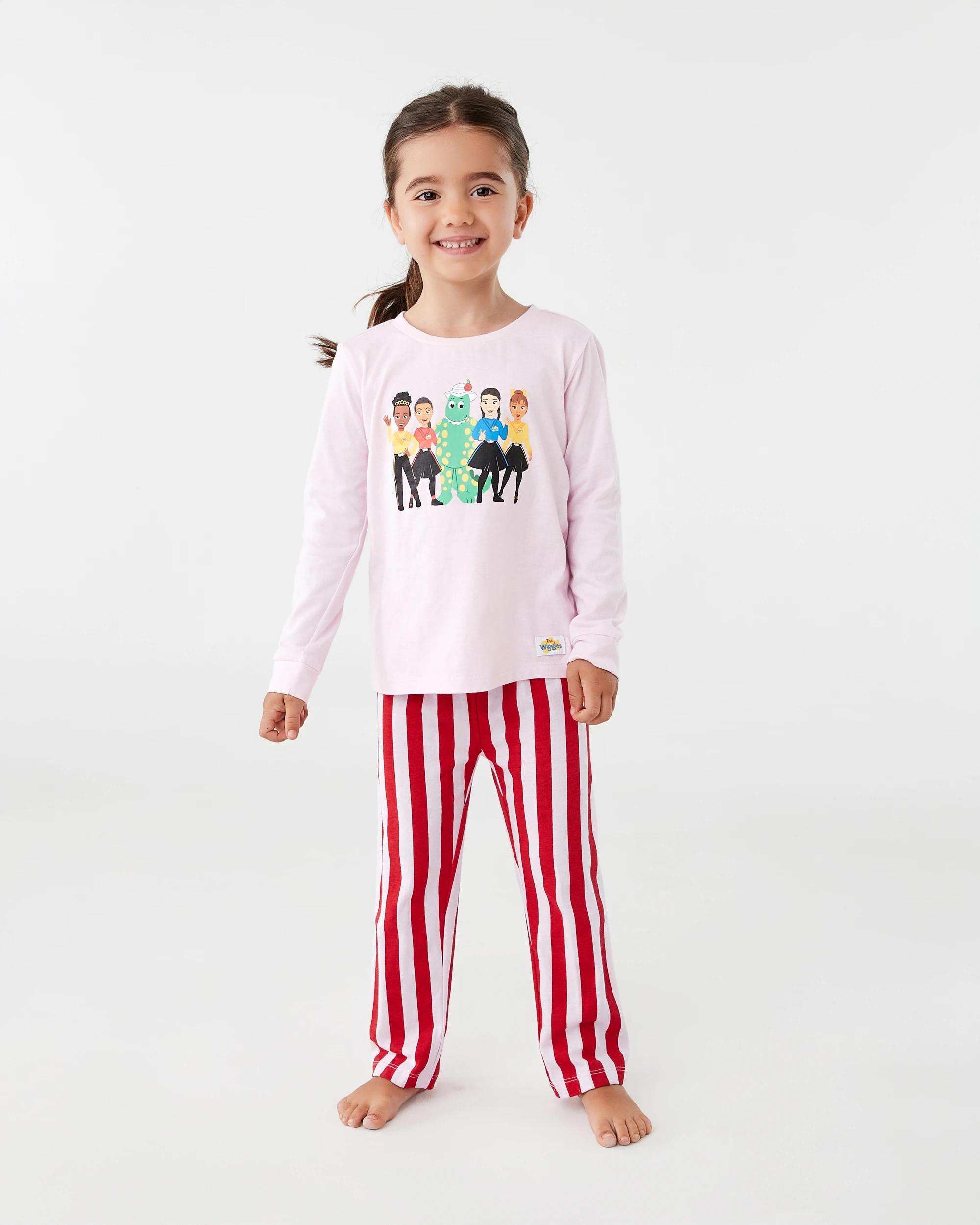 1 Wiggles License Rib Pyjama Set Pink Strip, 1 of 9