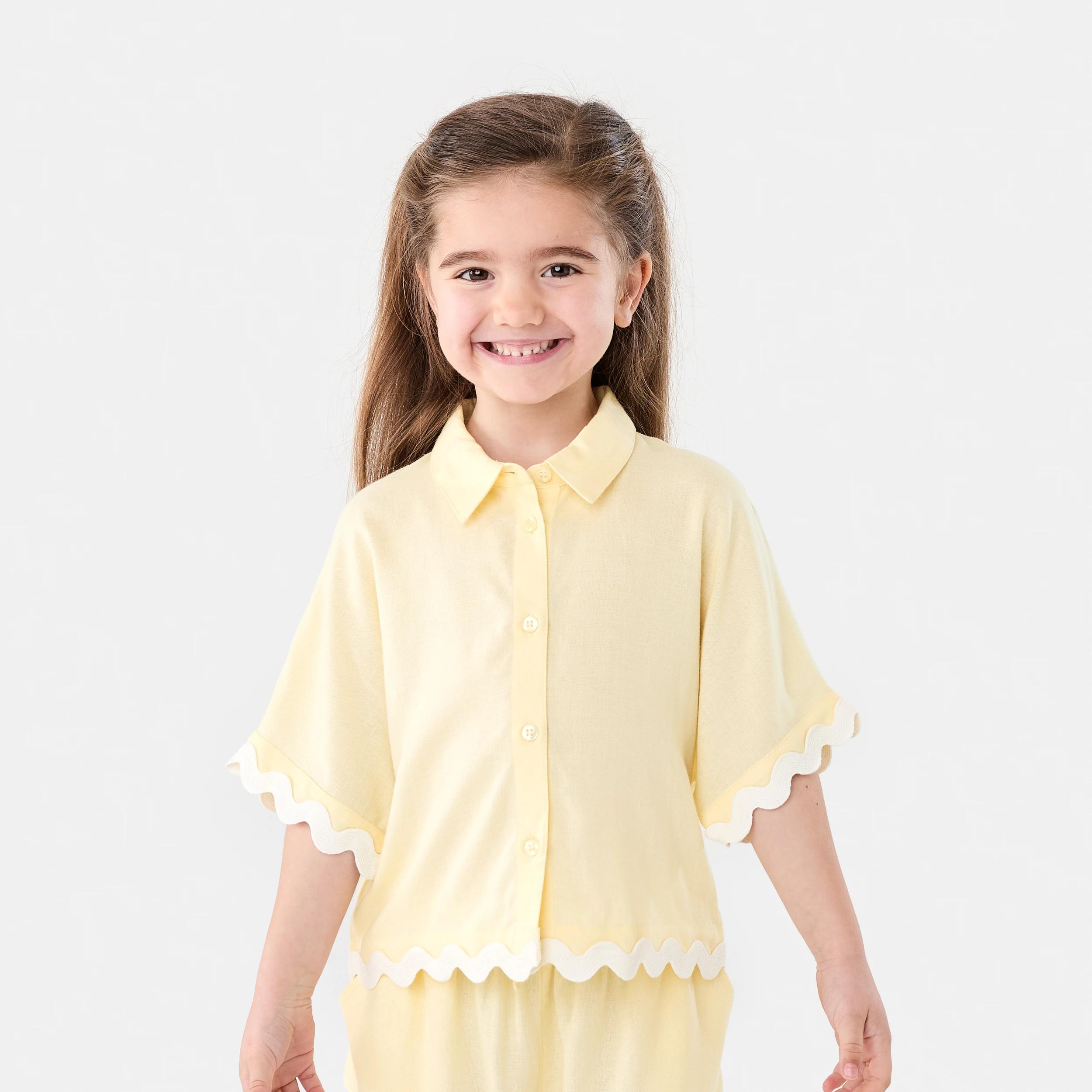 1 Oversize Woven Shirt Ylw Butter, 1 of 7