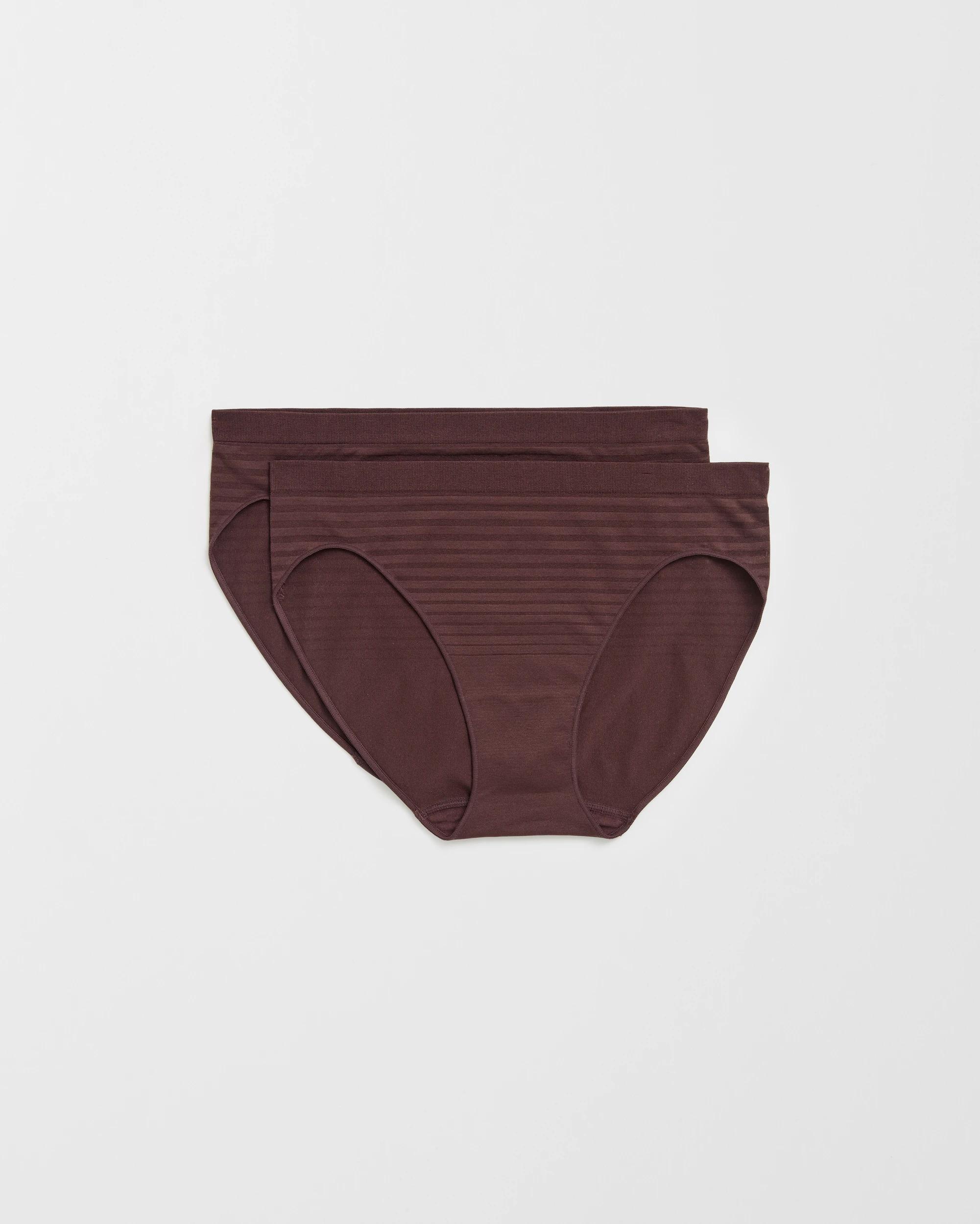1 Target Woman 2 Pack Seamfree Matte and Shine Bikini Briefs BROWN, 1 of 5