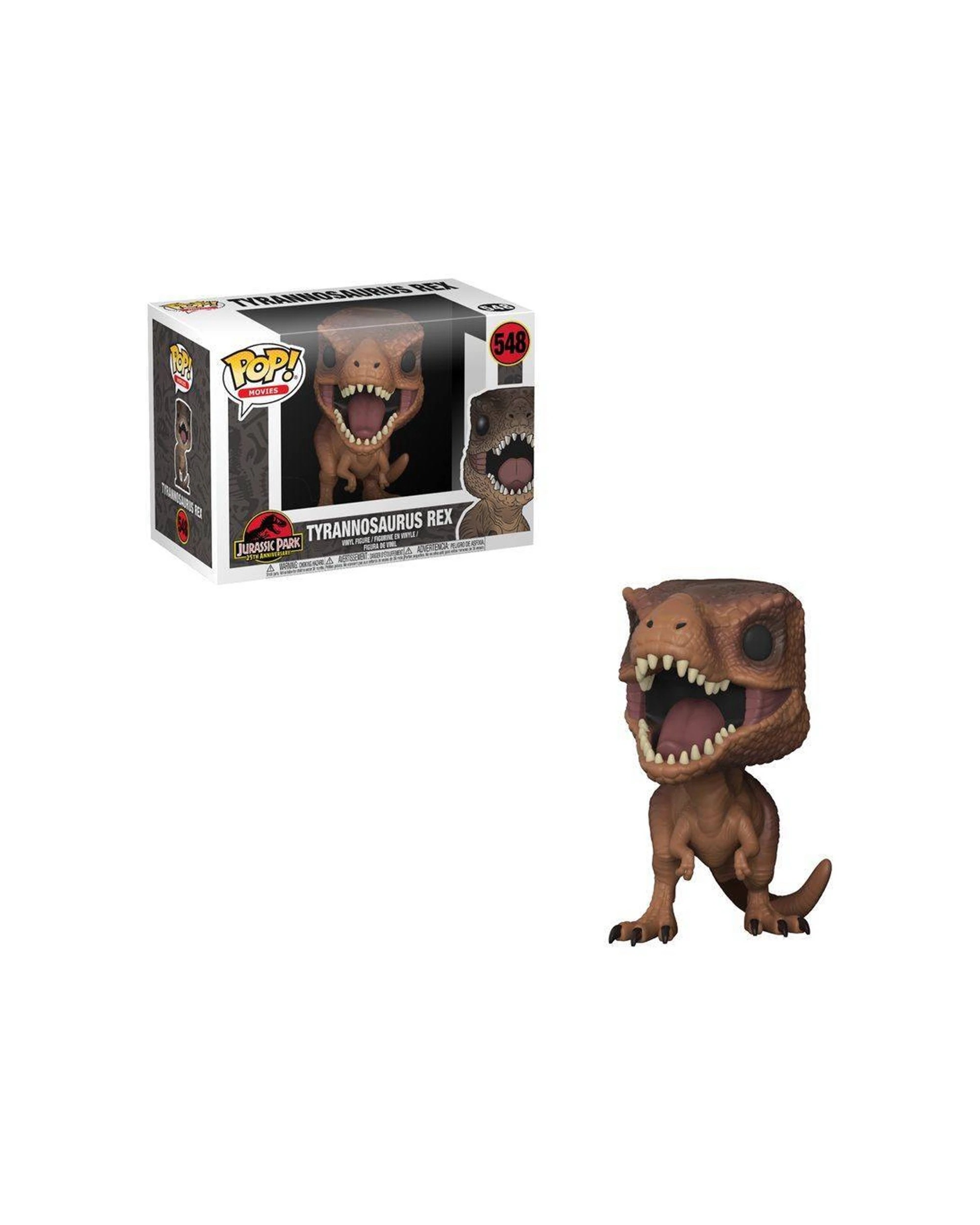2 Pop Vinyl Figurine Jurassic Park - Tyrannosaurus Rex - Collectible 10cm - Brown, 2 of 3