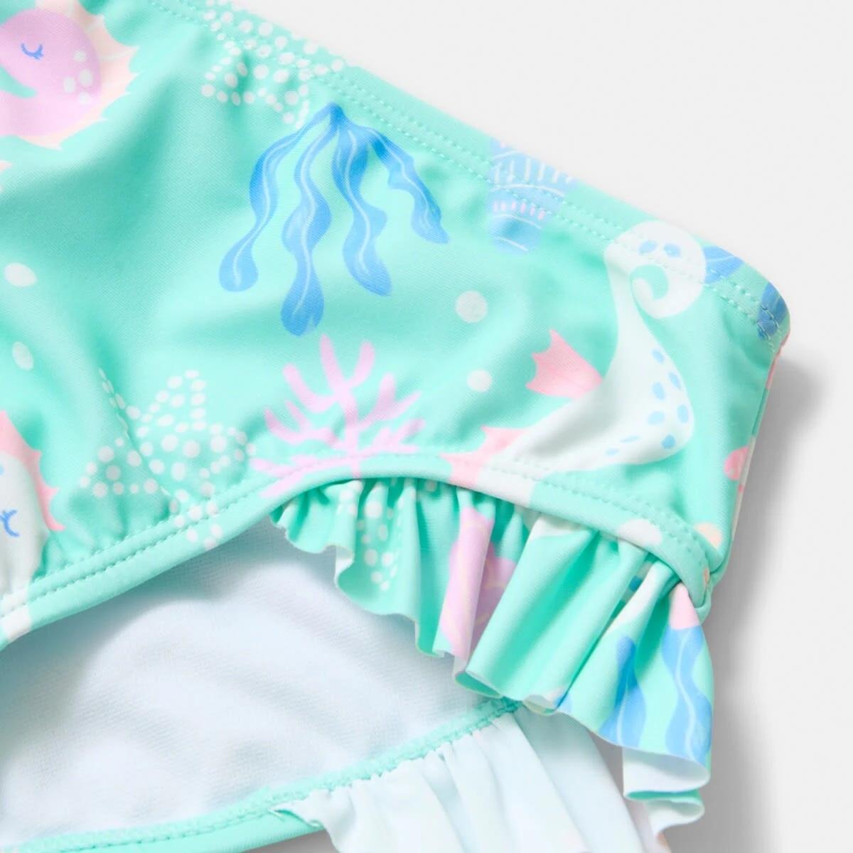 10 2 Piece Long Sleeve Rash Swim Set OCEAN TREASURES ARUBA BLUE, 10 of 10