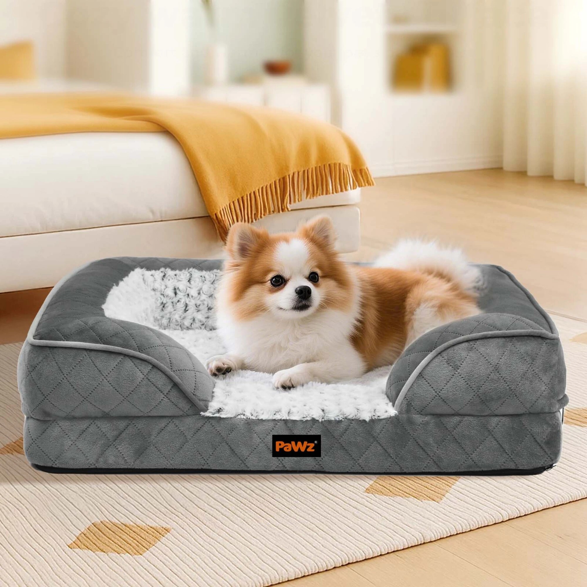 7 Pawz L Size Large Dog Bed Orthopedic Memory Foam In Colour - Grey, 7 of 8