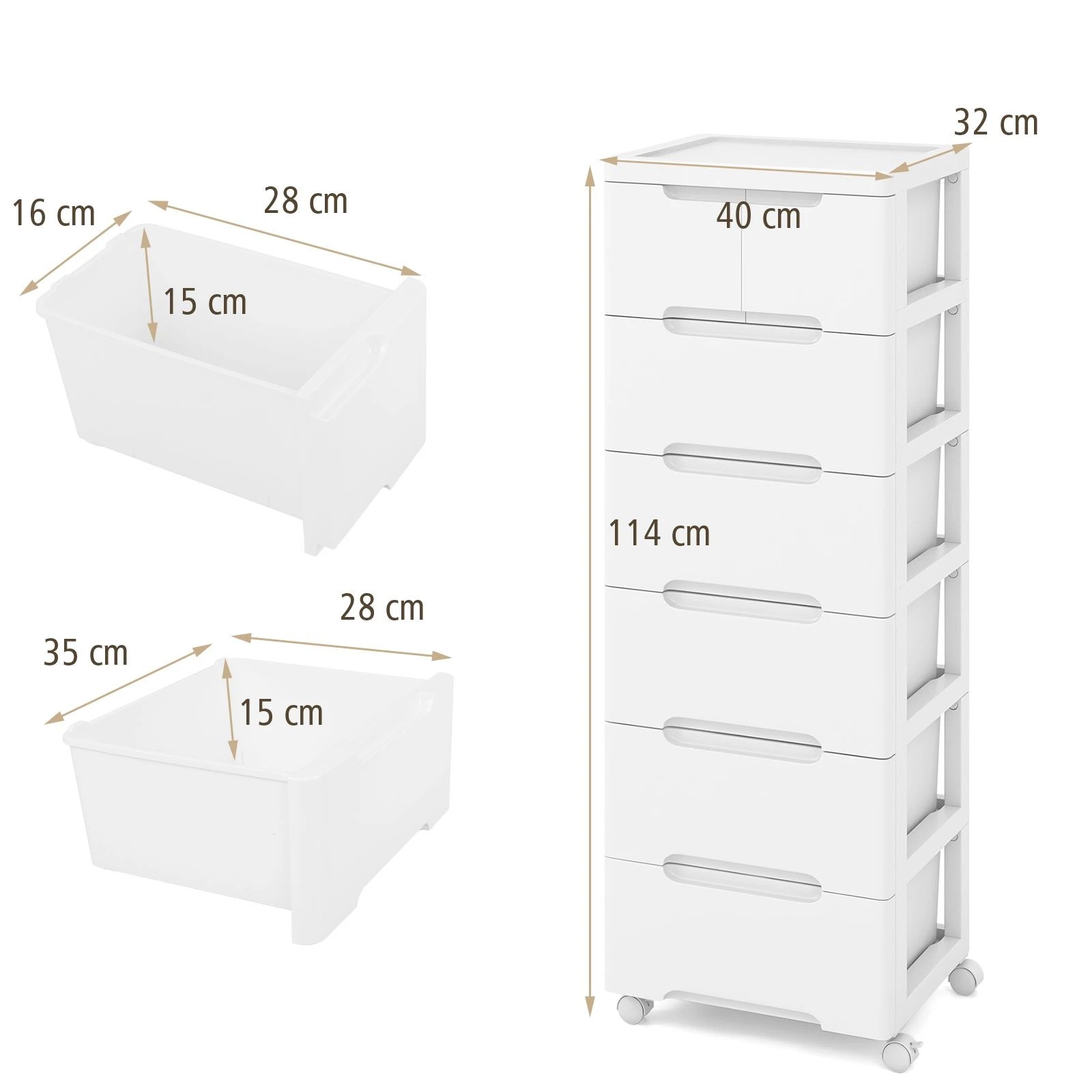 4 Costway 6 Chest of Drawers Mobile Home Office Storage Cabinet Filing Cabinet - White, 4 of 5