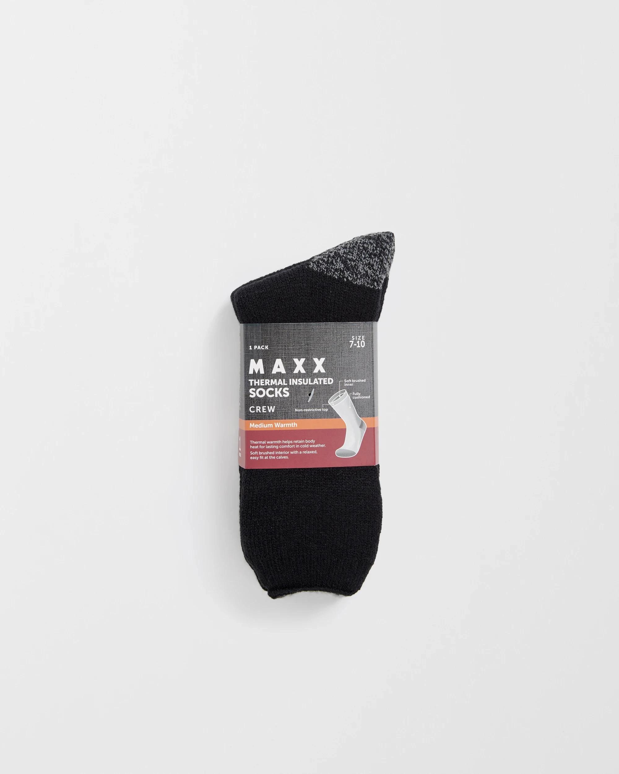 3 Maxx Thermal Crew Socks BLACK, 3 of 3