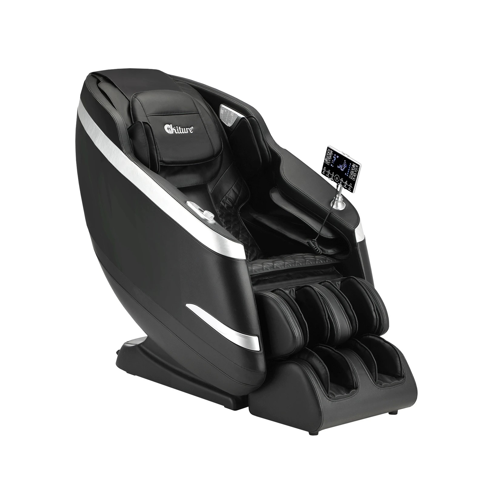 4 Oikiture 4D Electric Massage Chair Recliner SL Track Full Body Massager Heated - Black, 4 of 6