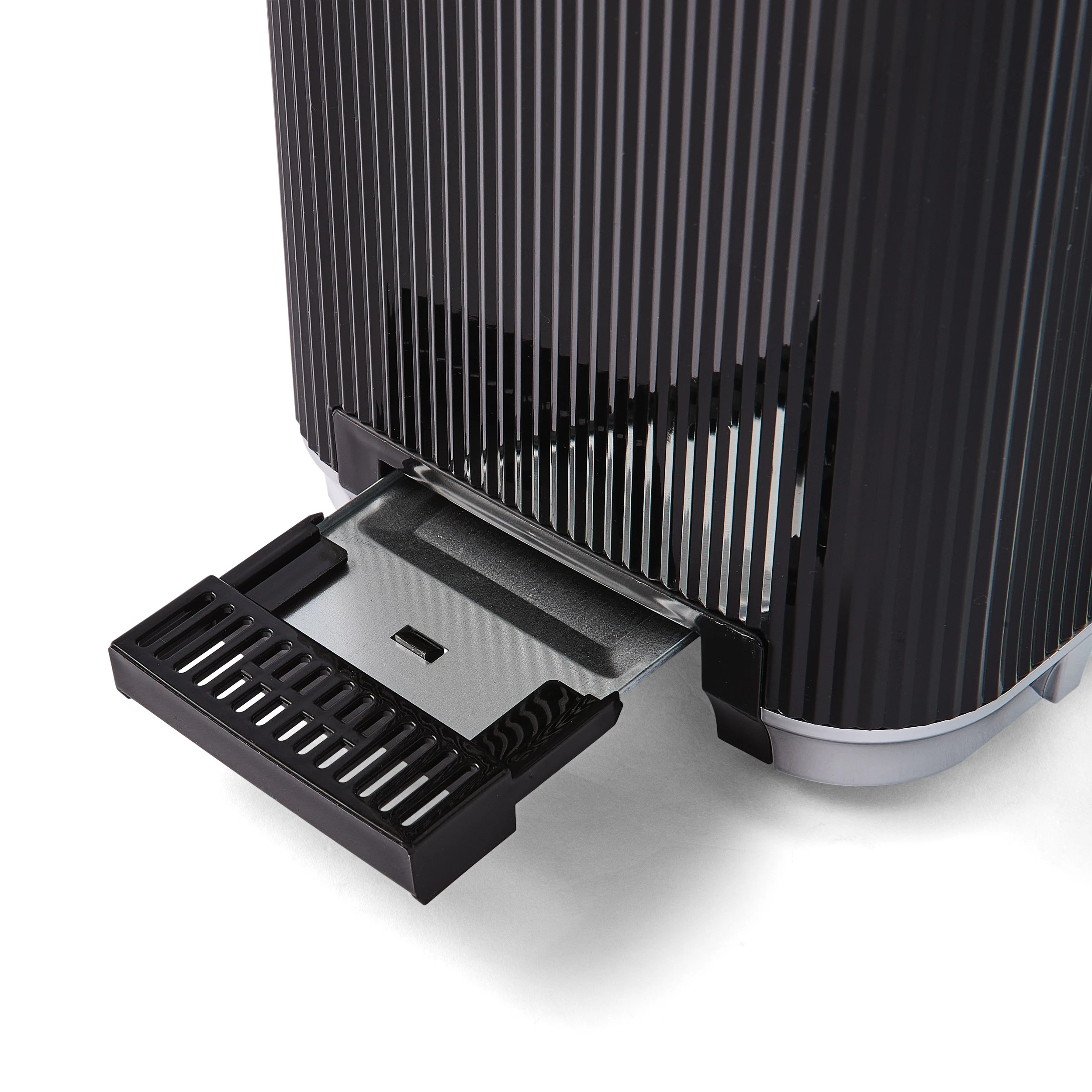 6 2 Slice Ribbed Toaster - Black, 6 of 6