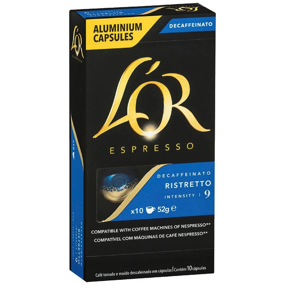1 L'OR Ristretto Decaffeinato Coffee Pods 10 Pack, 1 of 2