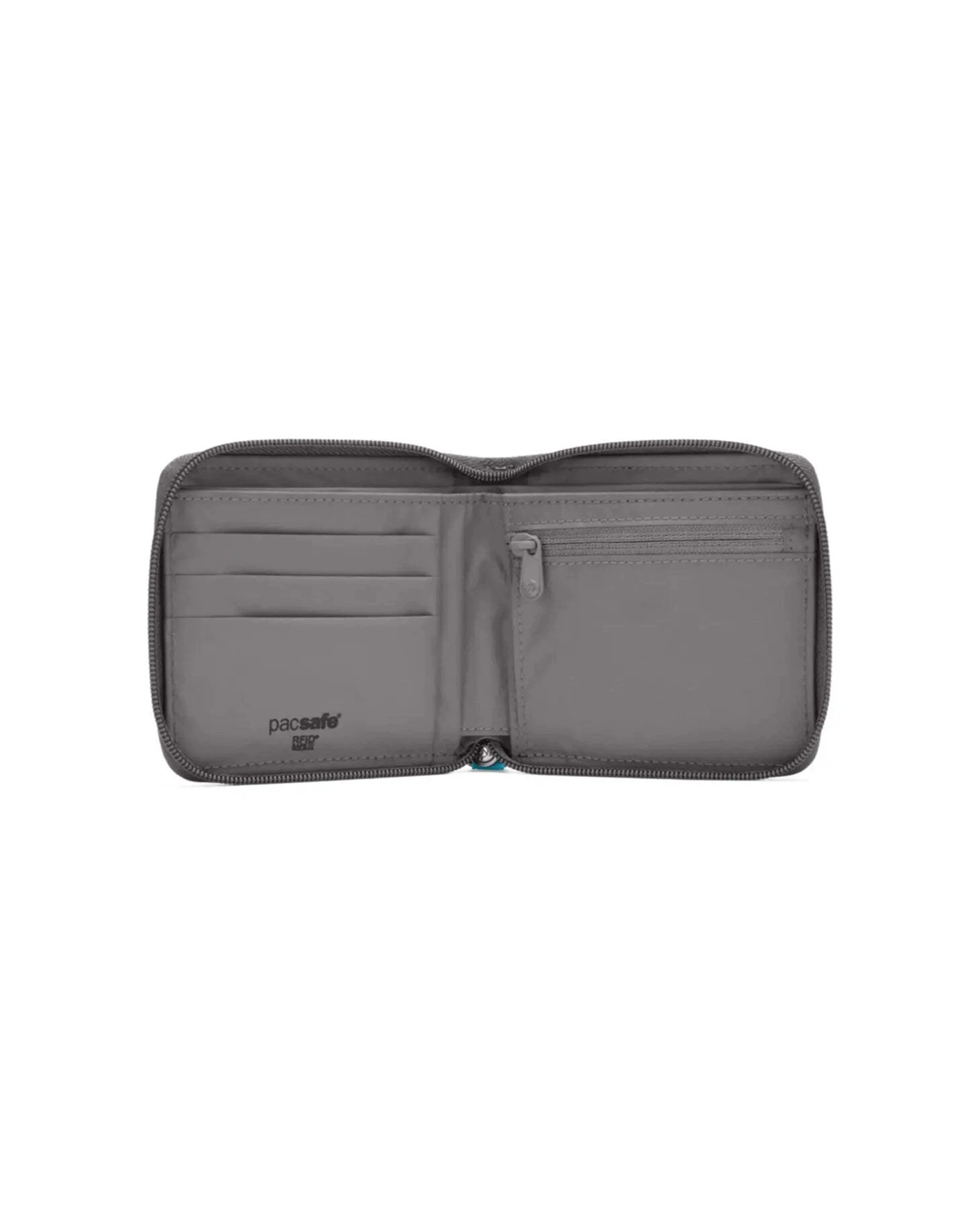 2 Pacsafe RFIDsafe Zip Around Wallet RFID Blocking Easy Card Access Hidden Pocket Stone - Grey, 2 of 7