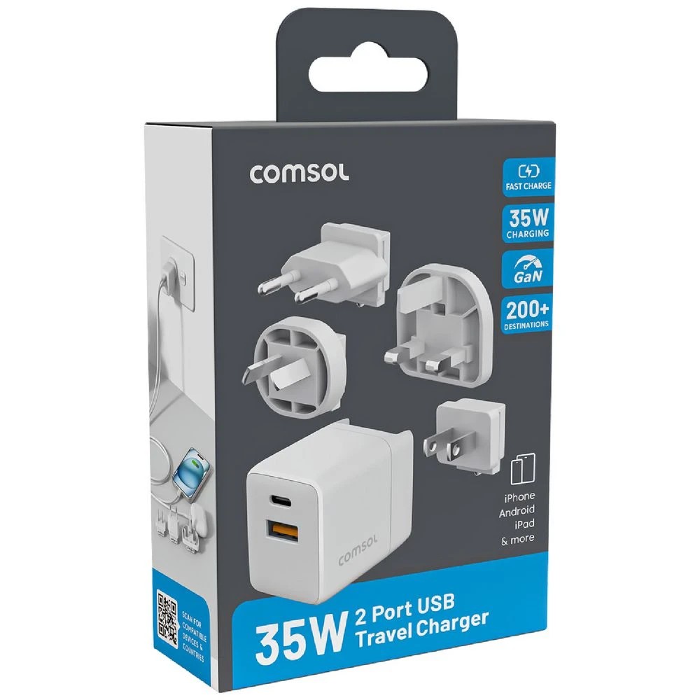 2 Comsol Travel Wall Charger 35W White, 2 of 6