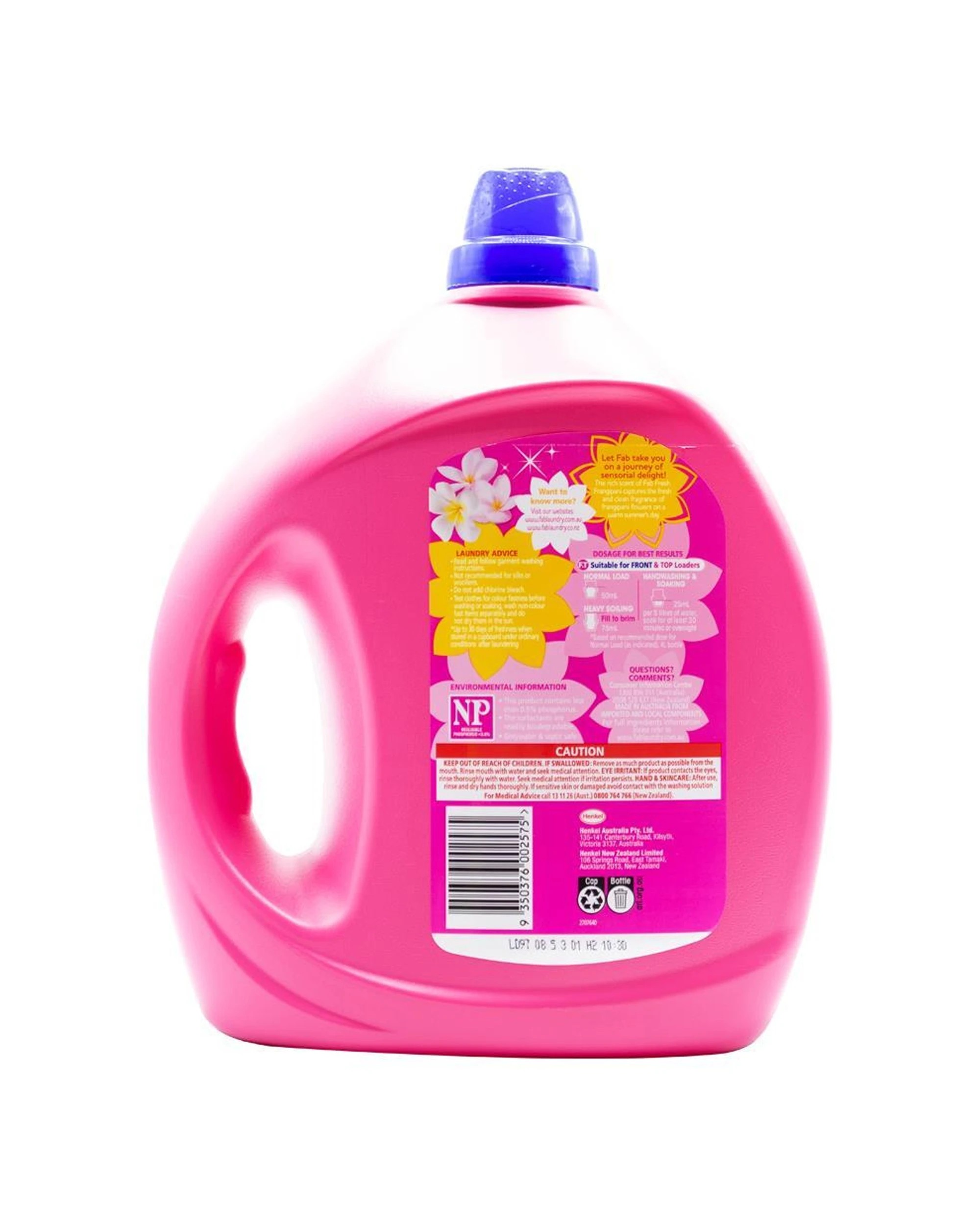 3 Fab 2PK Laundry Liquid 4L Front and Top Loader Fresh Frangipani Cleans Expertly - Multi, 3 of 3