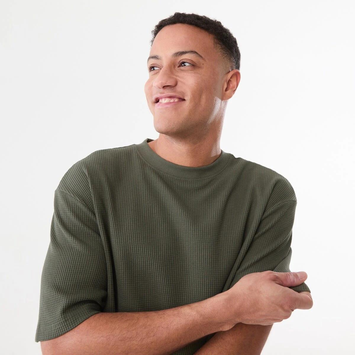 4 Oversized Waffle T-shirt BEETLE, 4 of 5