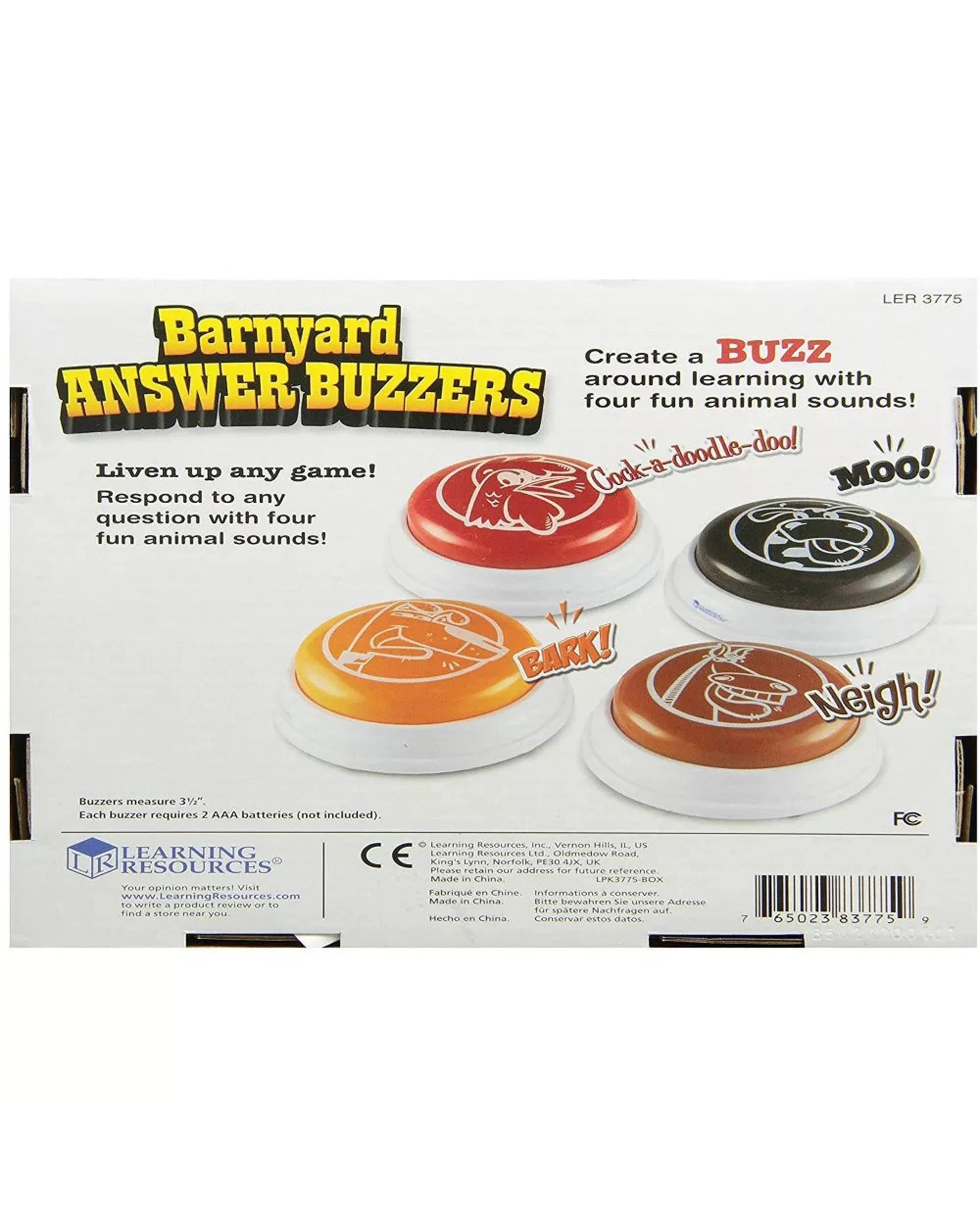 5 Learning Resources Barnyard Answer Buzzers Set Of 4, 5 of 5