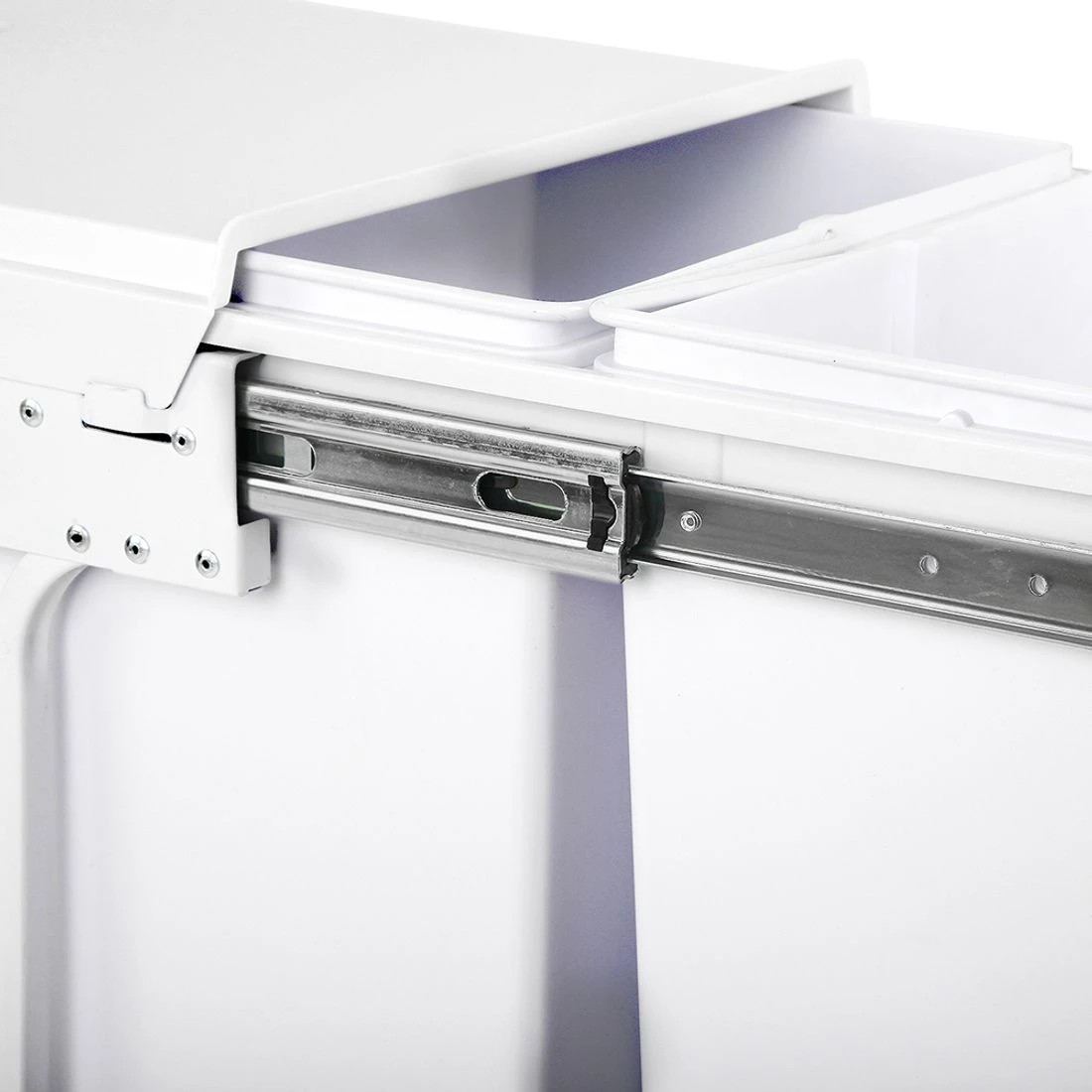 6 Cefito Pull Out Bin Kitchen Double Basket 2X20L - White, 6 of 7