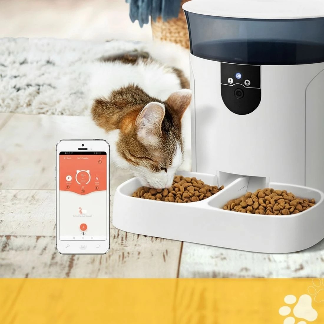 6 i.Pet Automatic Pet Feeder Dog Cat Camera Wifi Smart Food Dispenser Timer 7L APP - White, 6 of 7