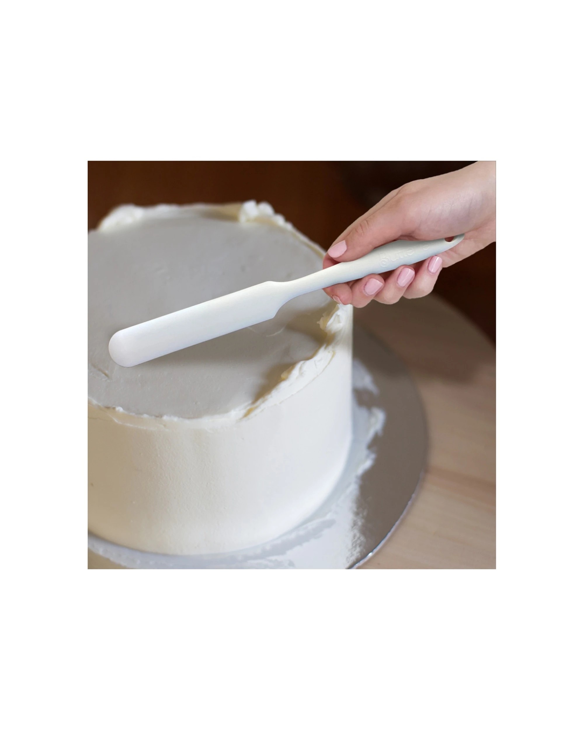 2 Butterie Silicone Kitchen/Cooking Spatula Heat Resistant 24cm - White, 2 of 3