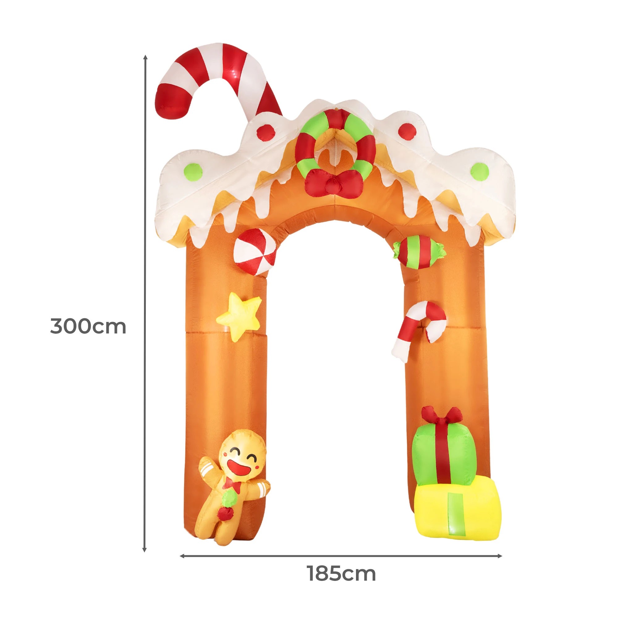 3 Santaco Christmas Inflatable Arch Way 3m Lighted 18 LED Candy Outdoor Decoration, 3 of 7